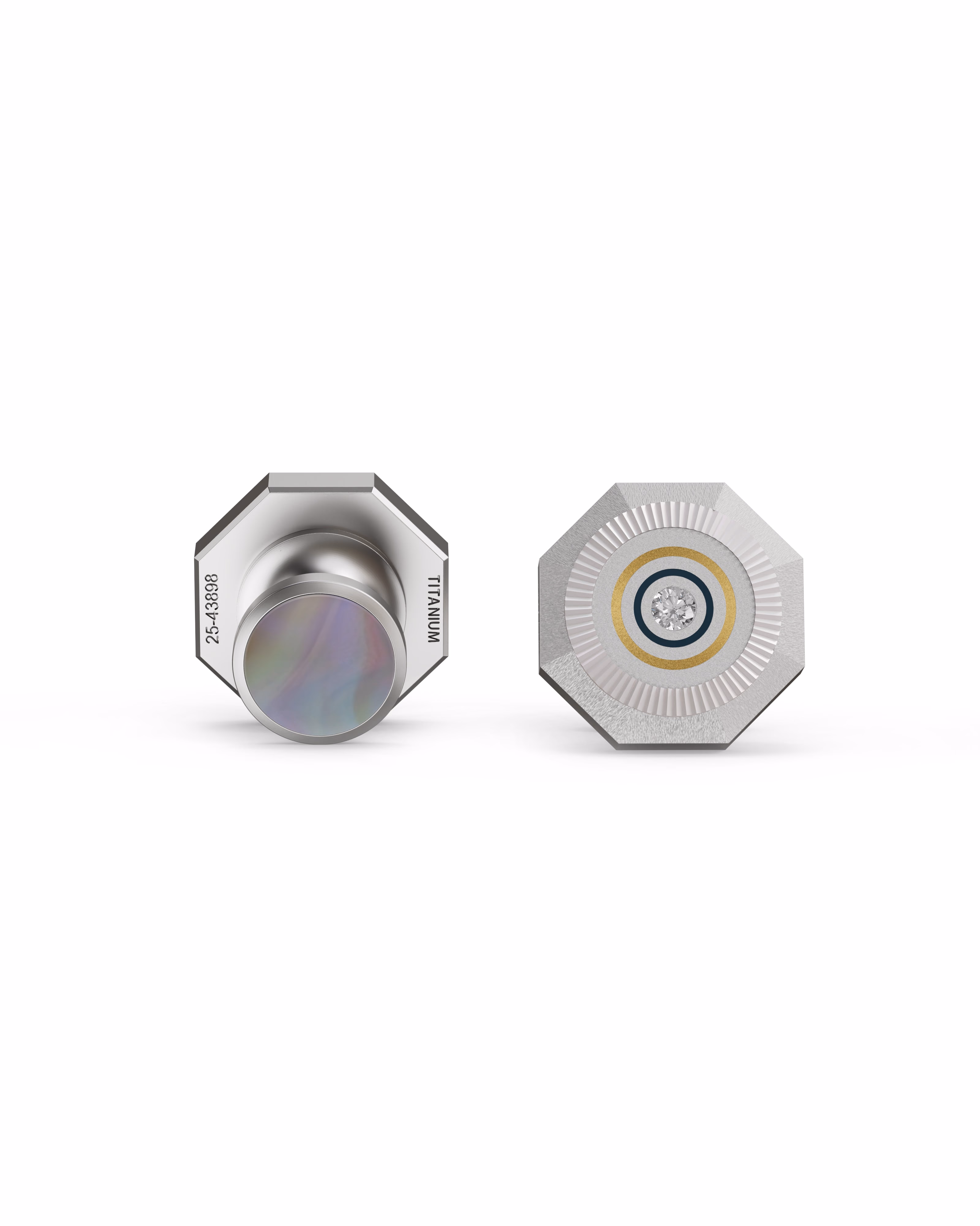 Men's  Silver Titanium Cufflinks with Matte Finish
