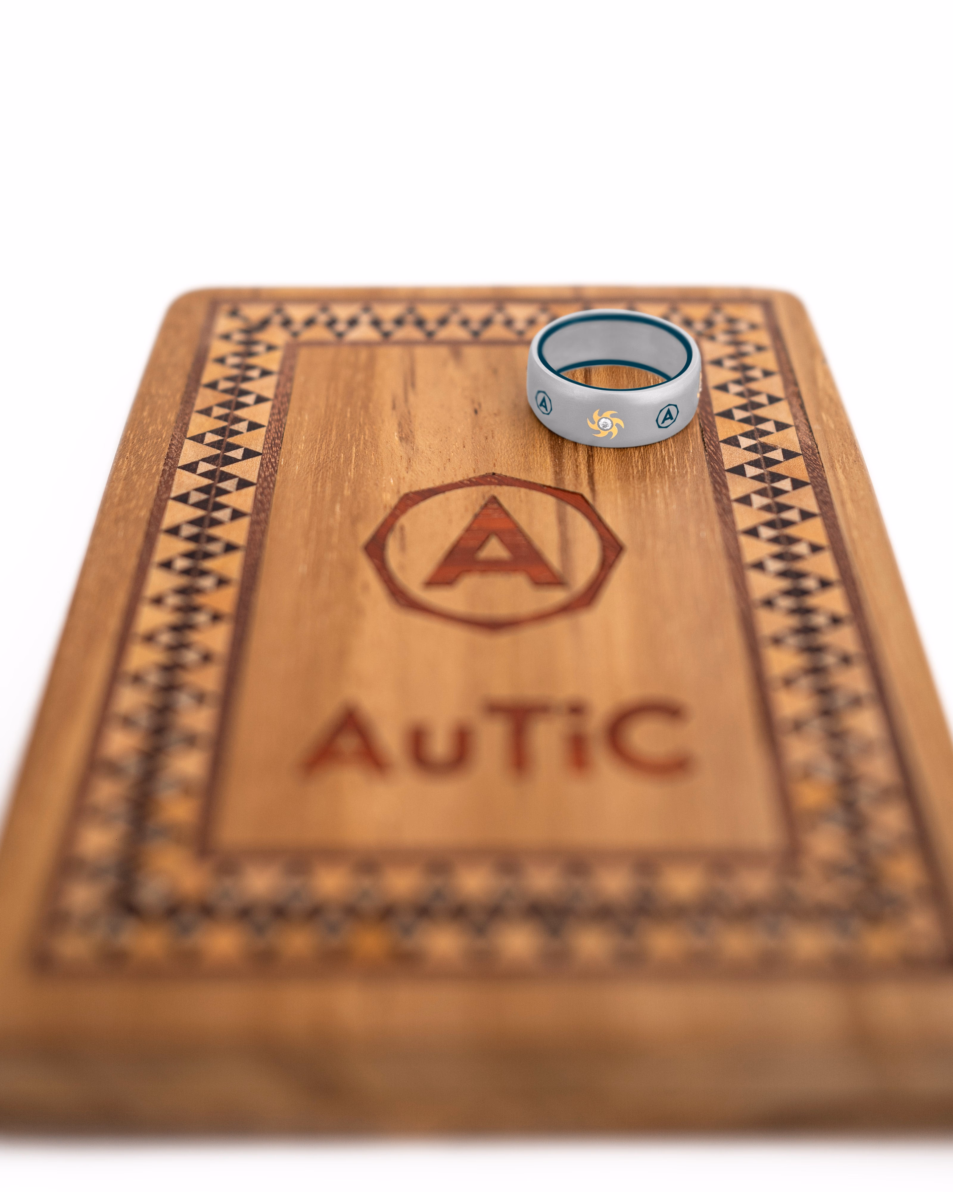 Men's   Silver  Titanium Ring with Matte Finish