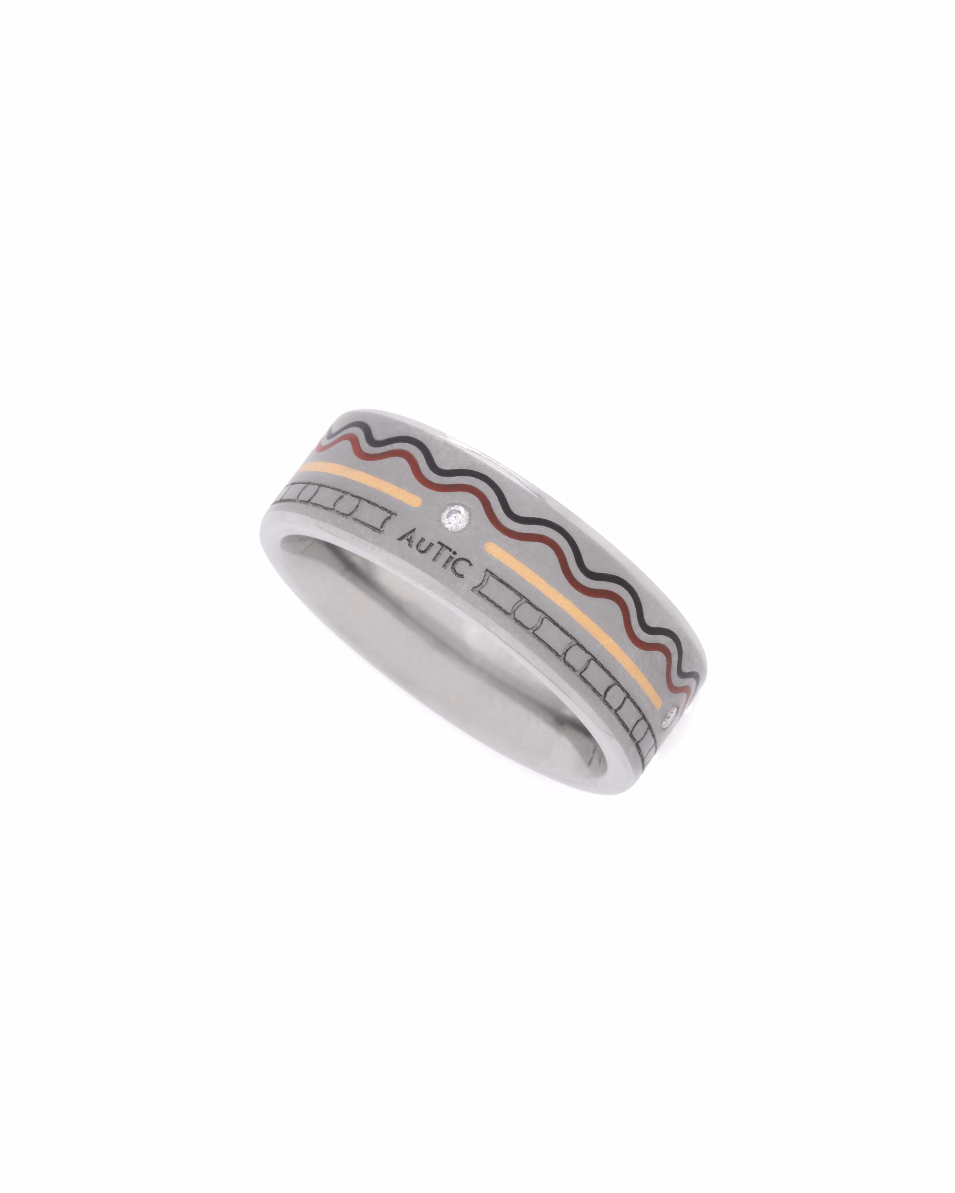 Mens's Silver Titanium Ring with Matte Finish