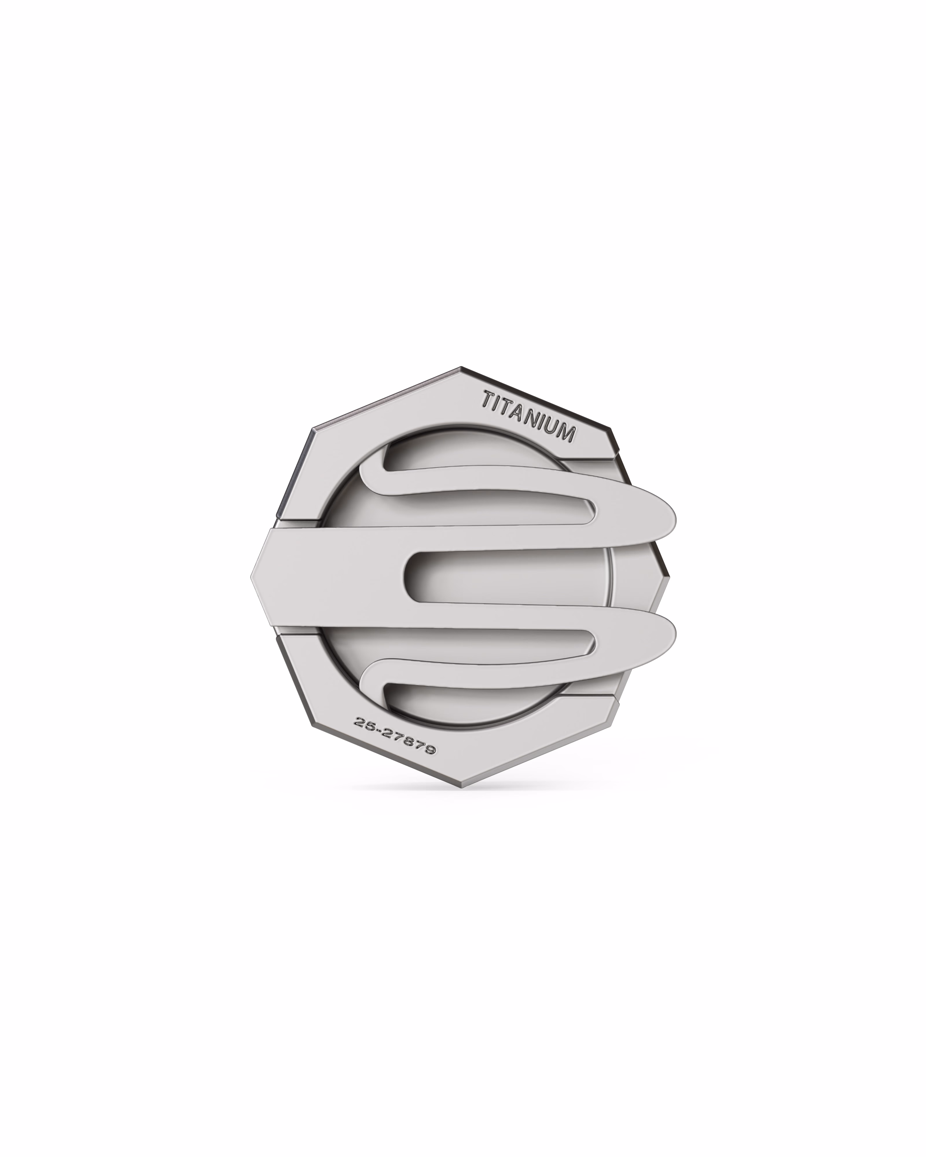 Men's Silver Titanium Button Cover with Matte Finish