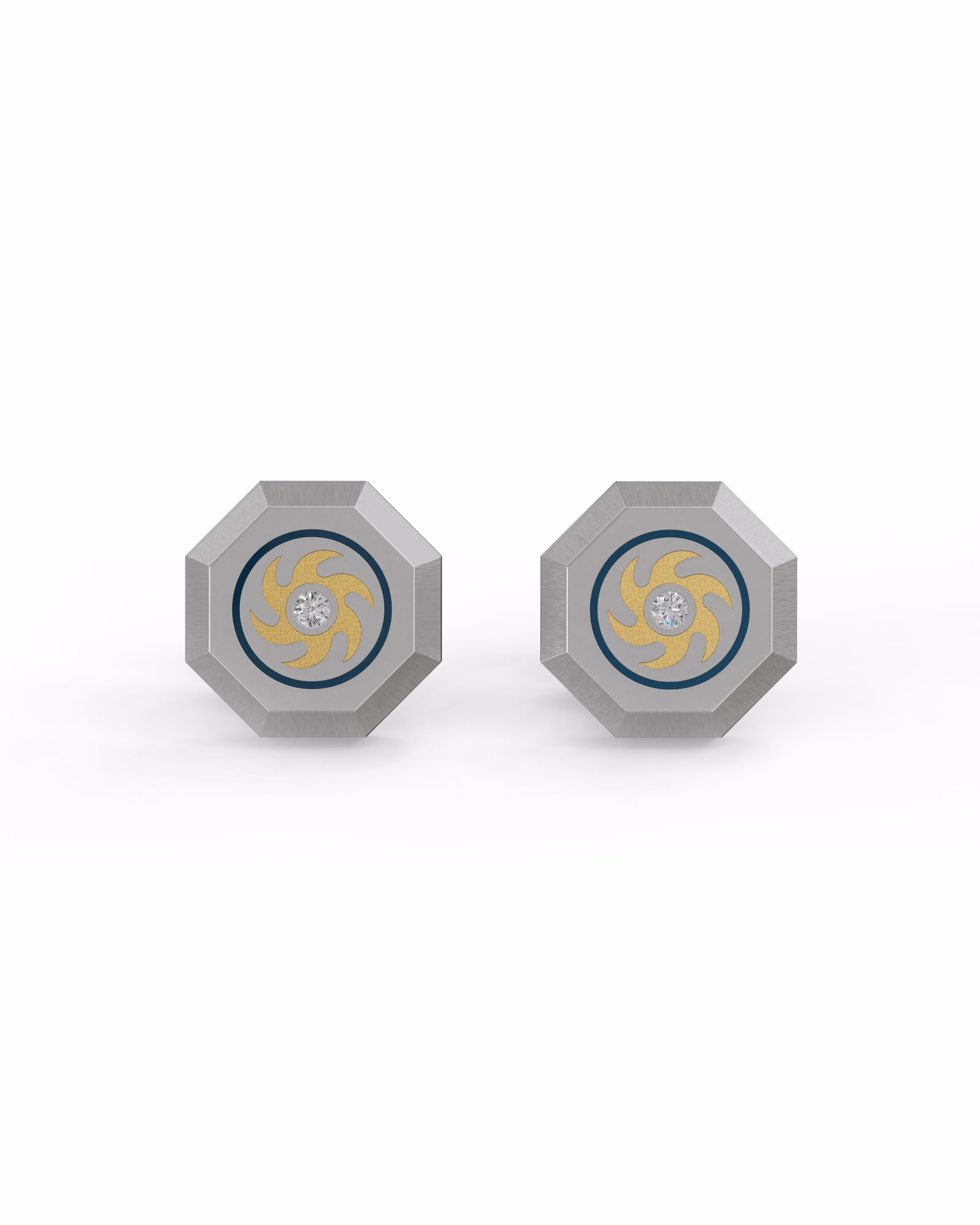 Men's Silver Titanium Cufflink with Matte Finish