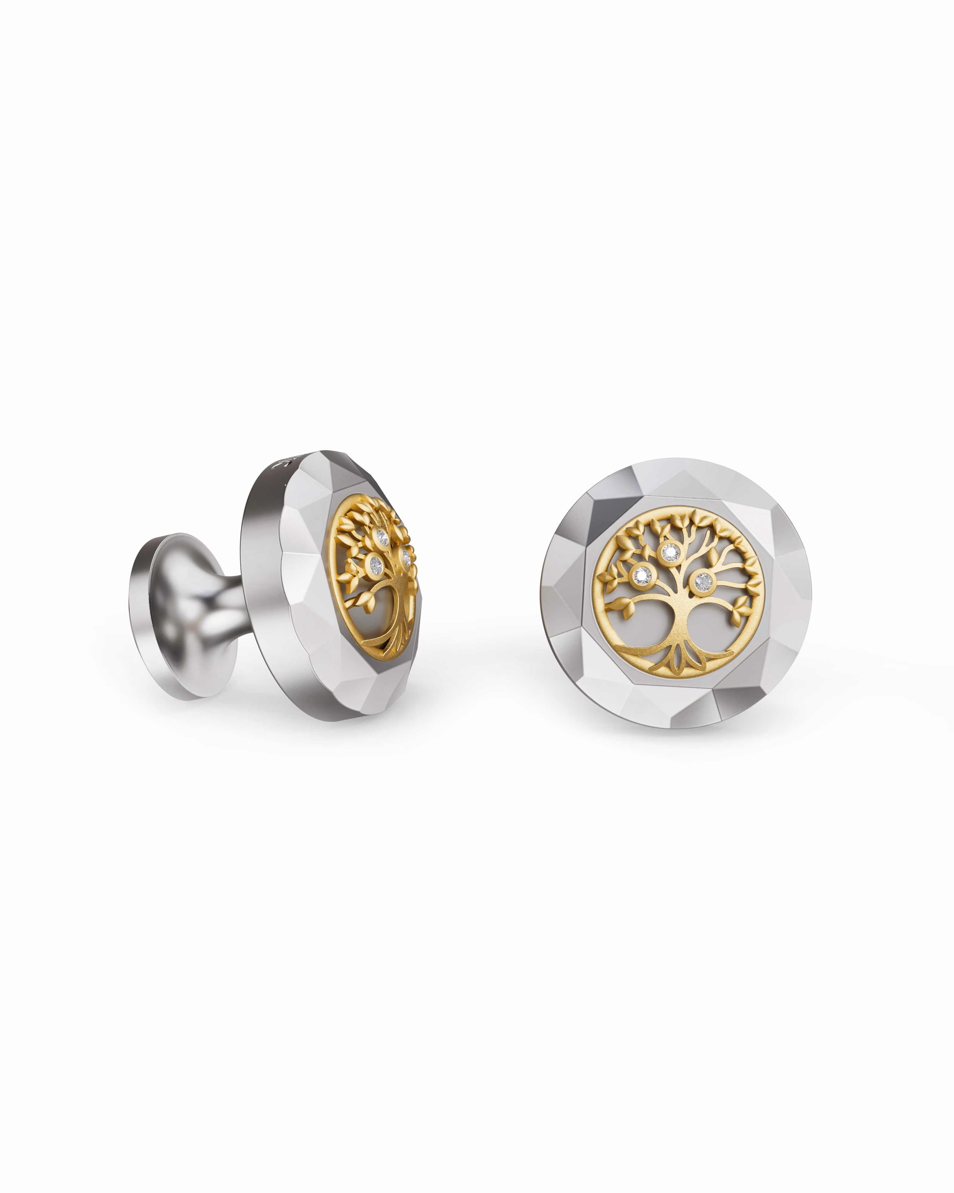 Men's  Silver Titanium Cuffllink with Matte Finish