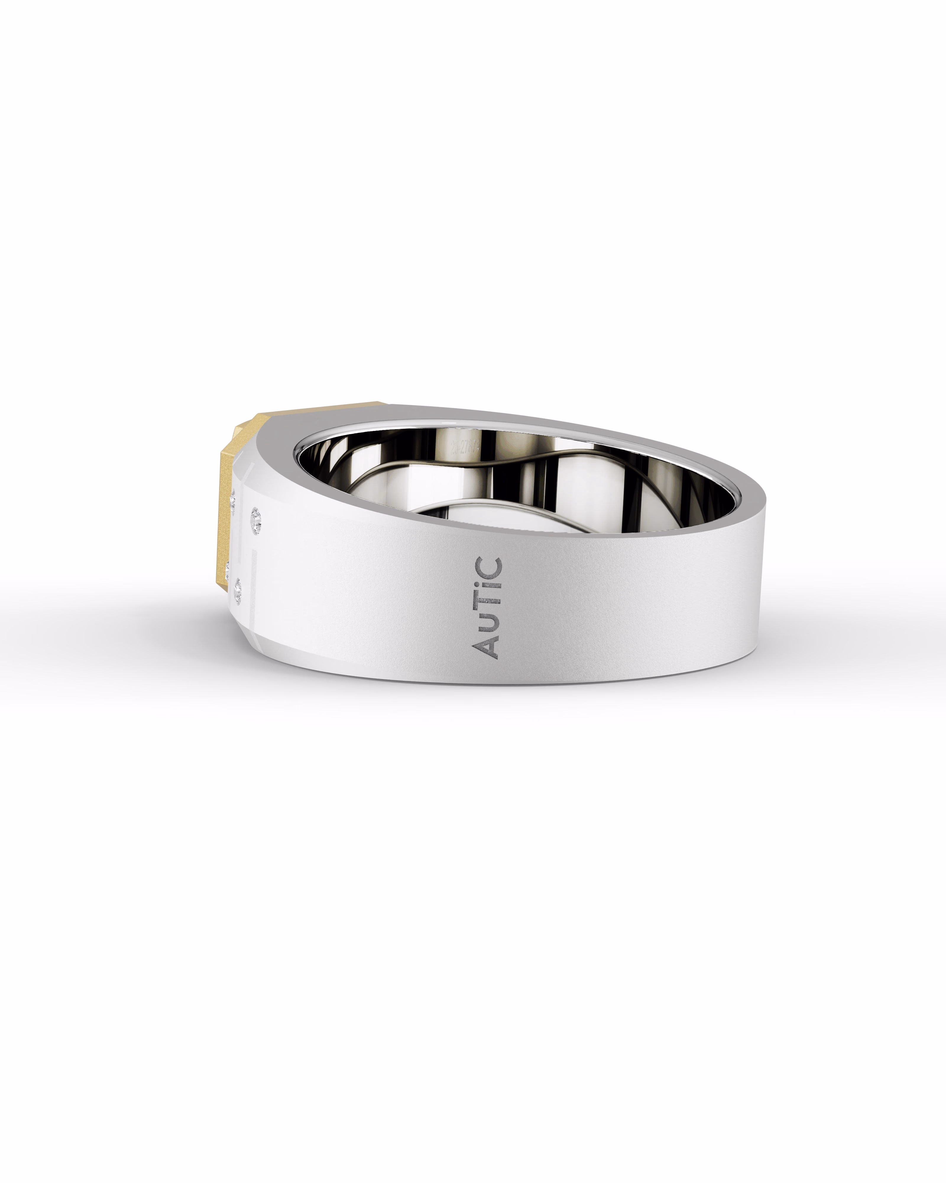 Men's Silver Titanium Ring with Matte Finish