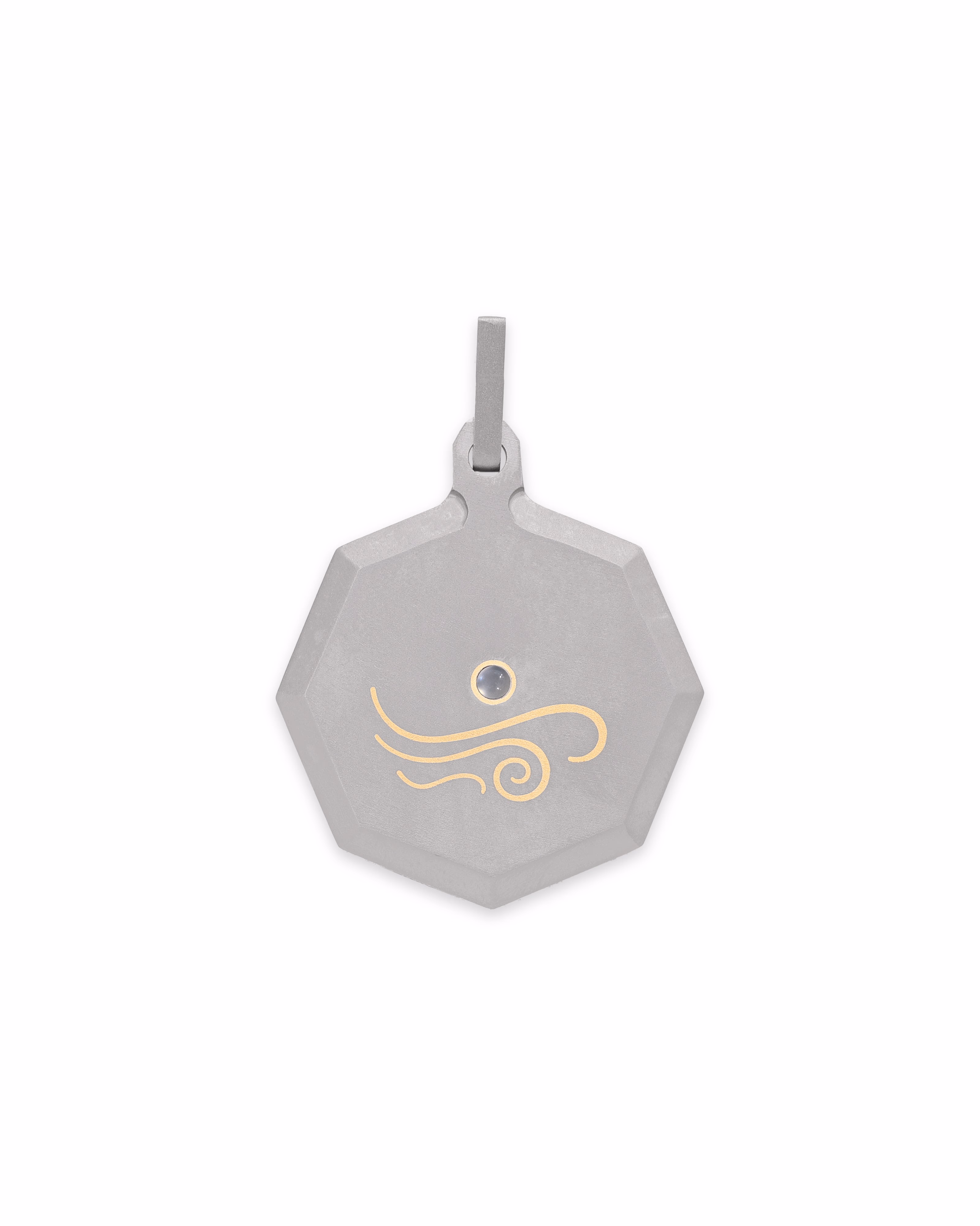Gemini – Titanium Zodiac Pendant.