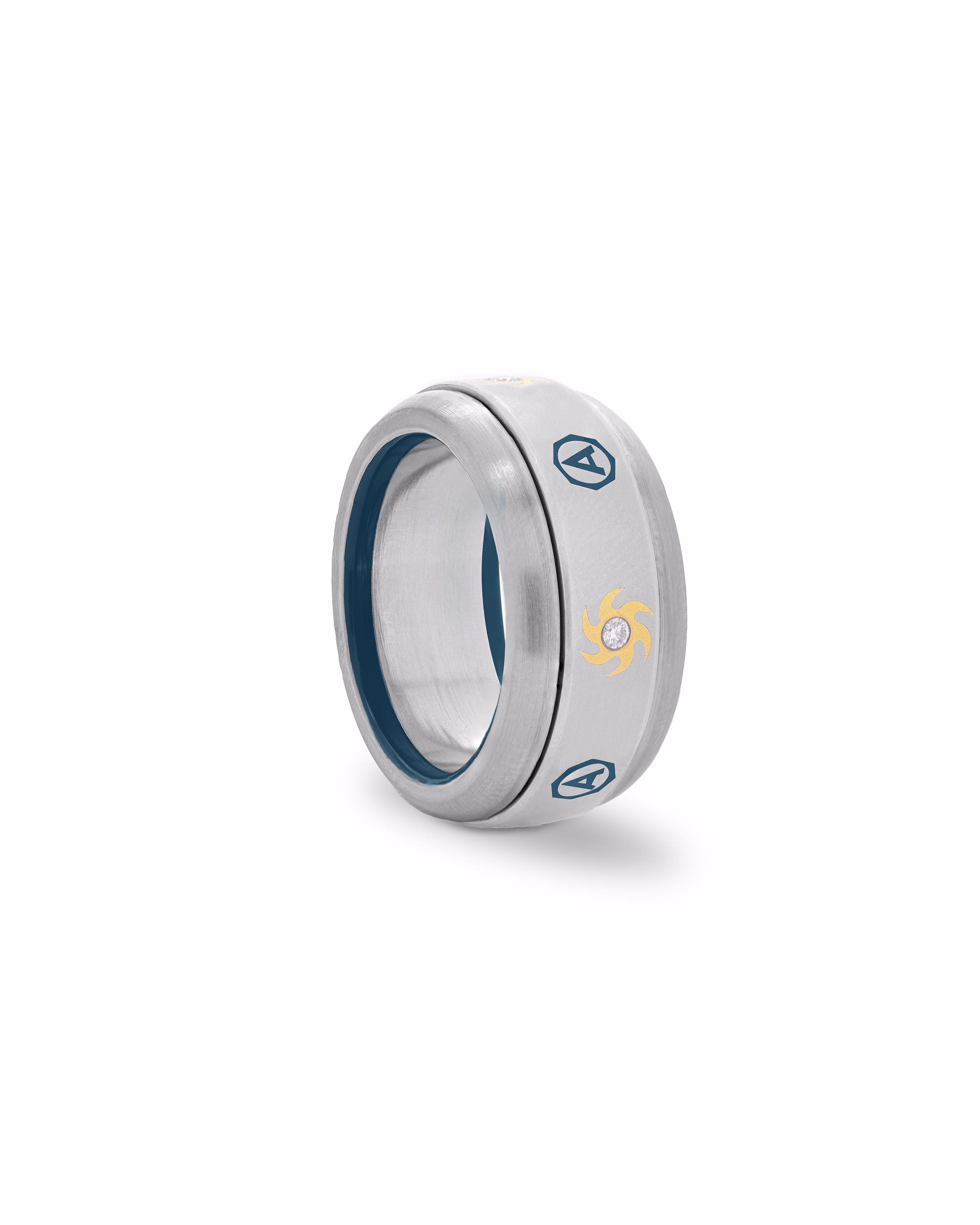 Mens's Silver Titanium Ring with Matte Finish