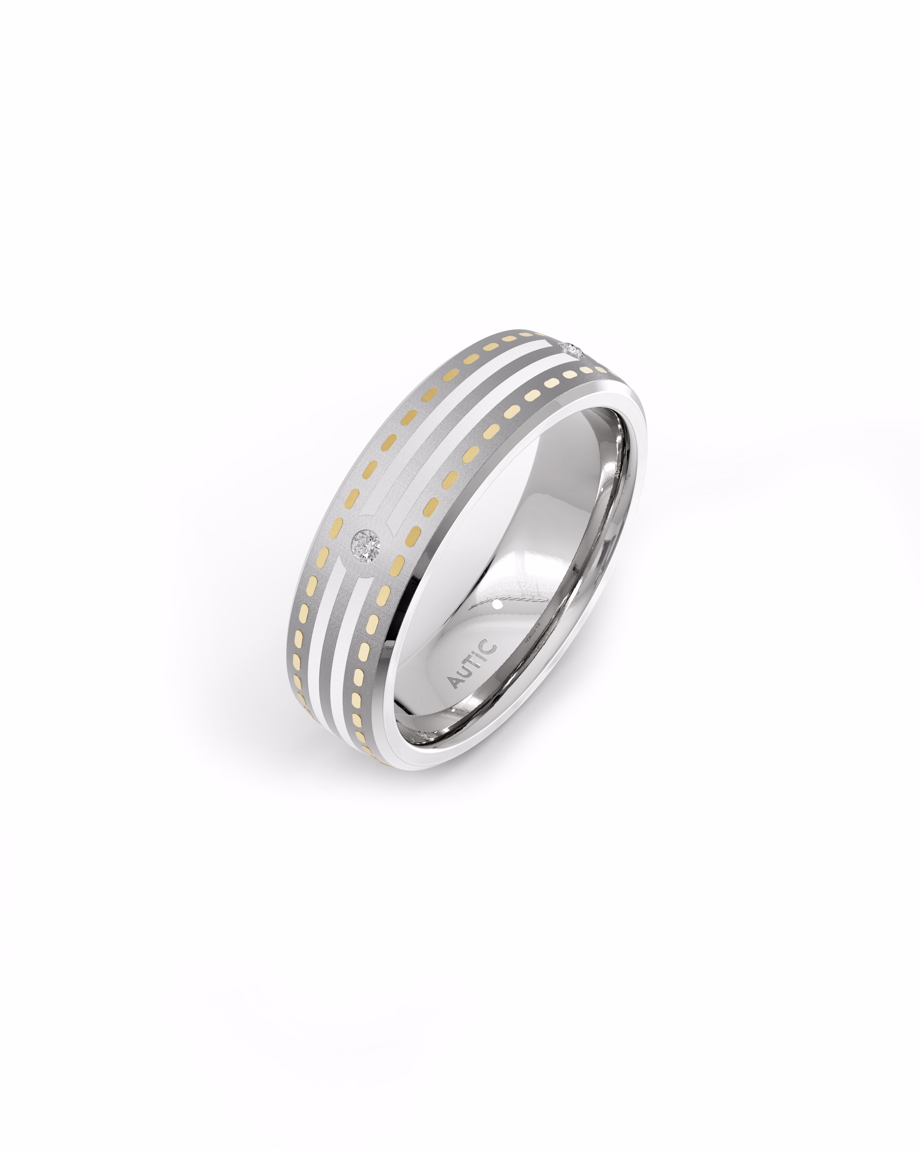 Mens's Silver Titanium Ring with Matte Finish