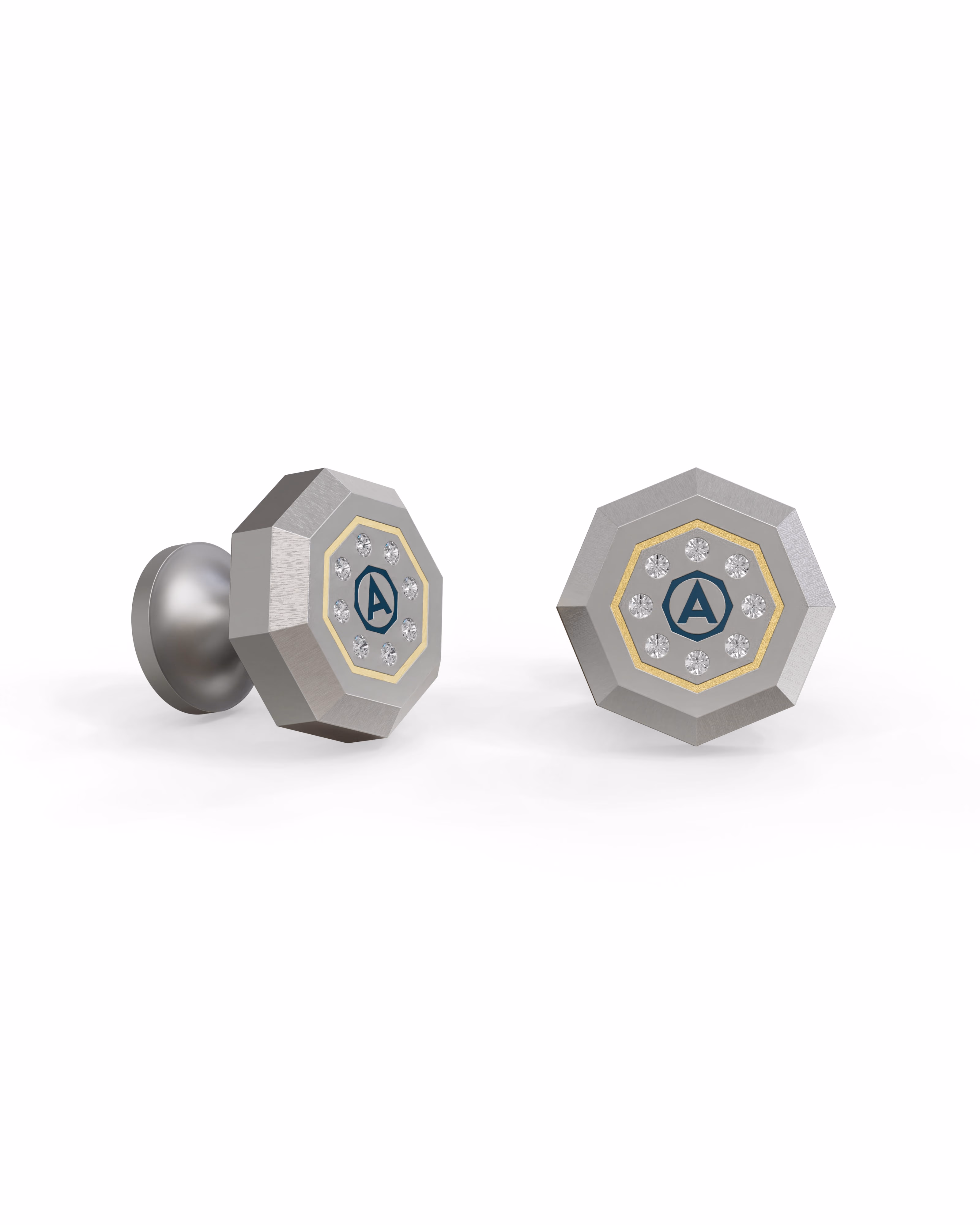 Men's  Silver Titanium Cufflink with Matte Finish