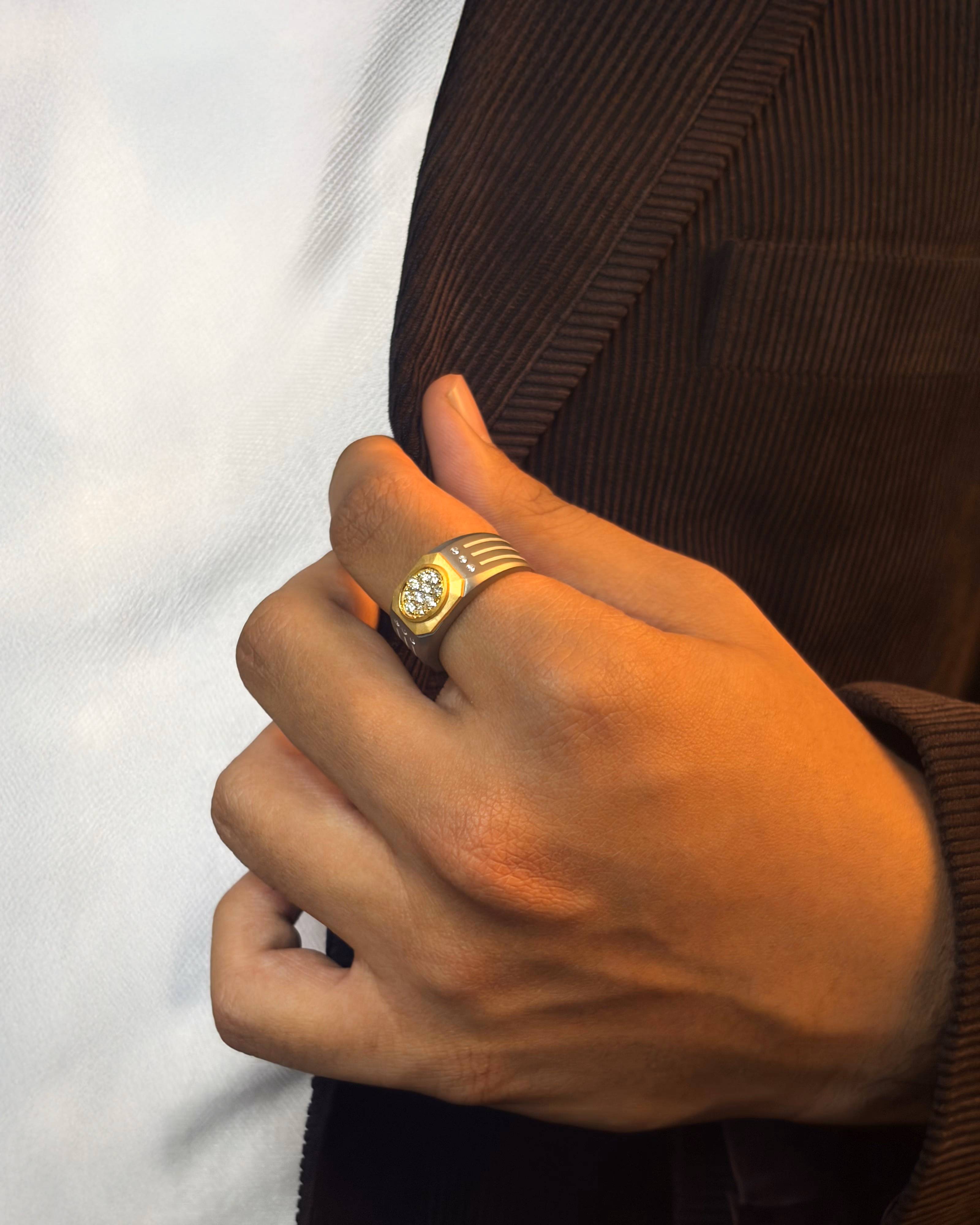 Men's Silver Titanium Ring with Matte Finish