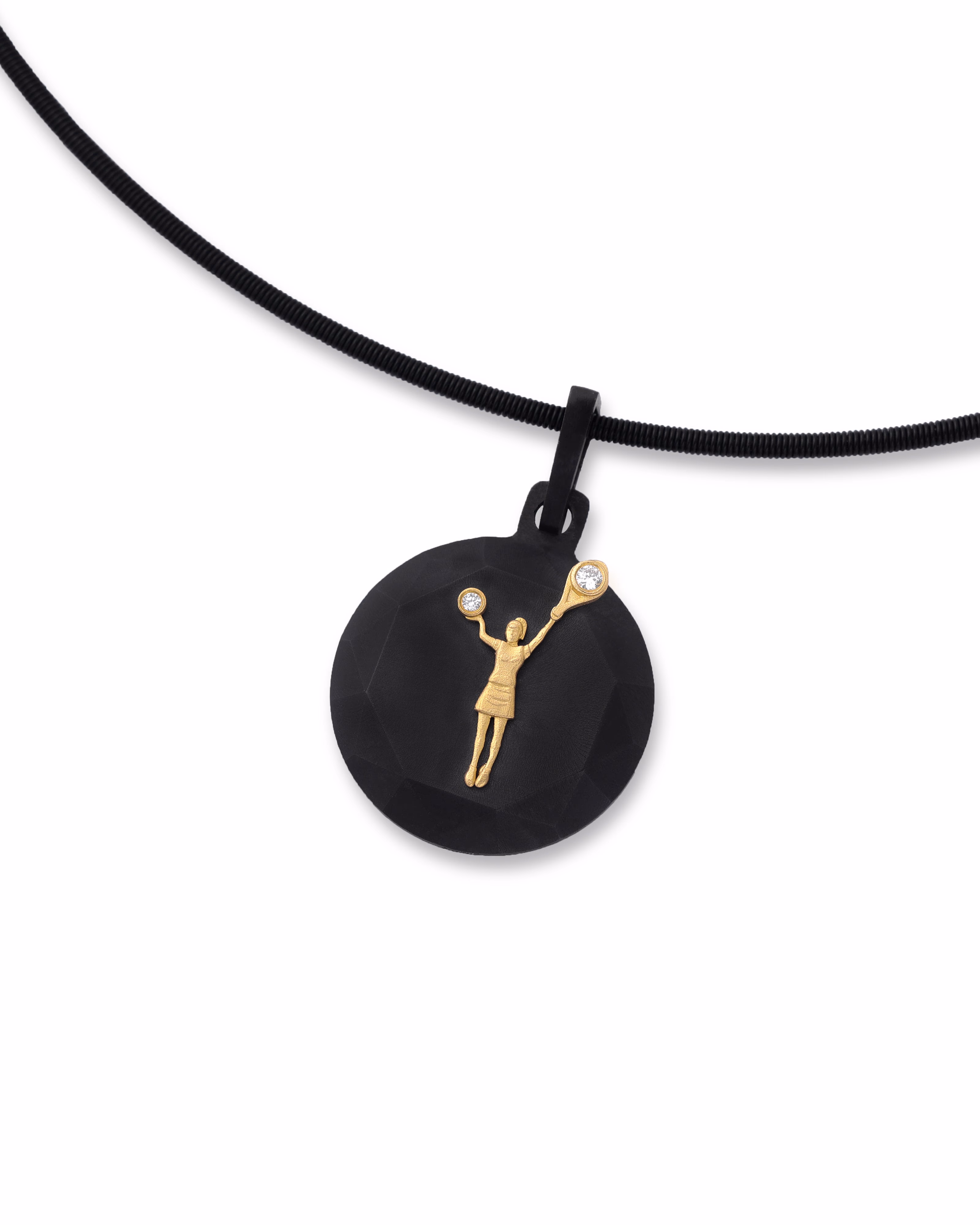 Unisex Black Titanium Pendant with Matte Finish