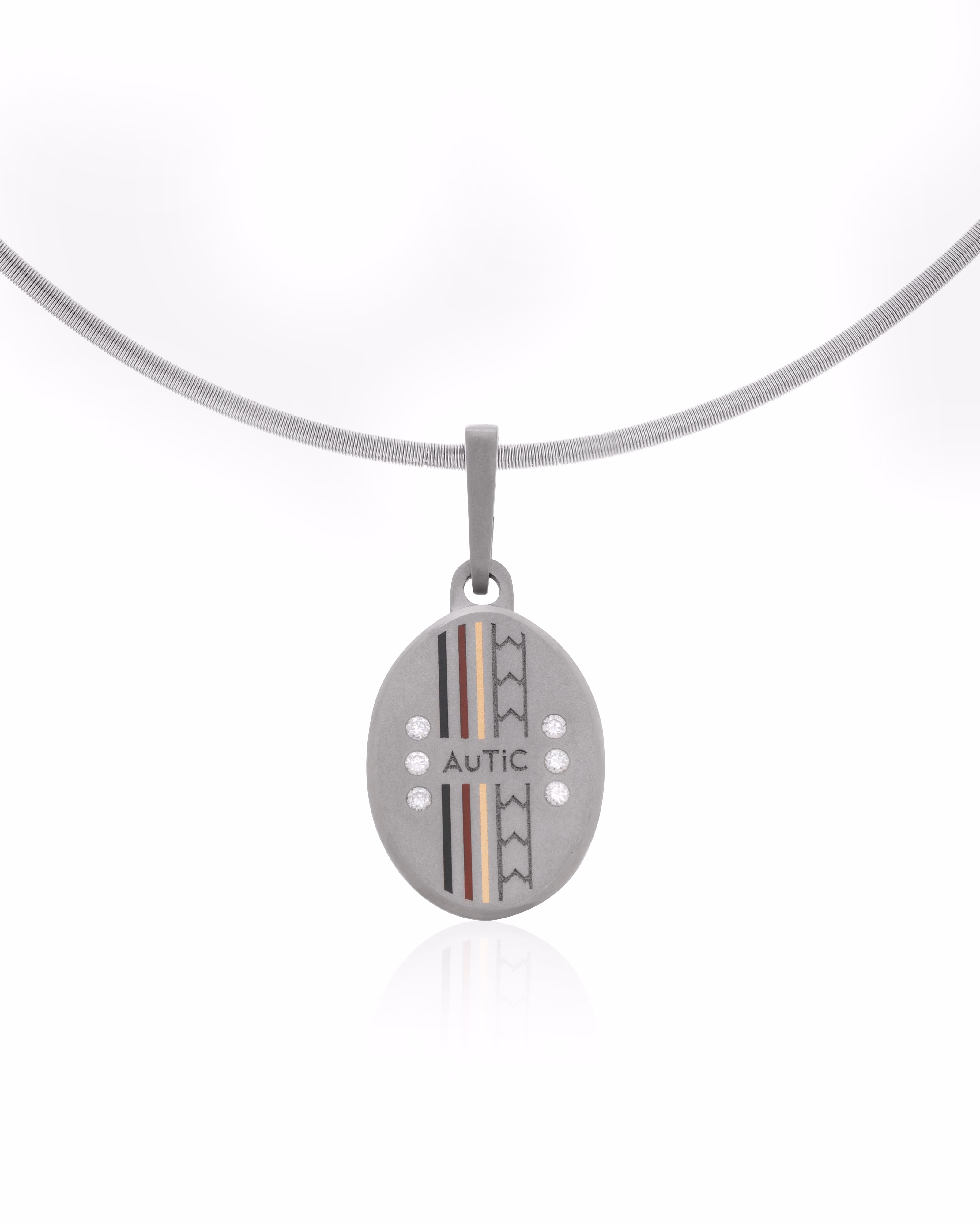 Mens's Silver Titanium Pendant with Matte Finish