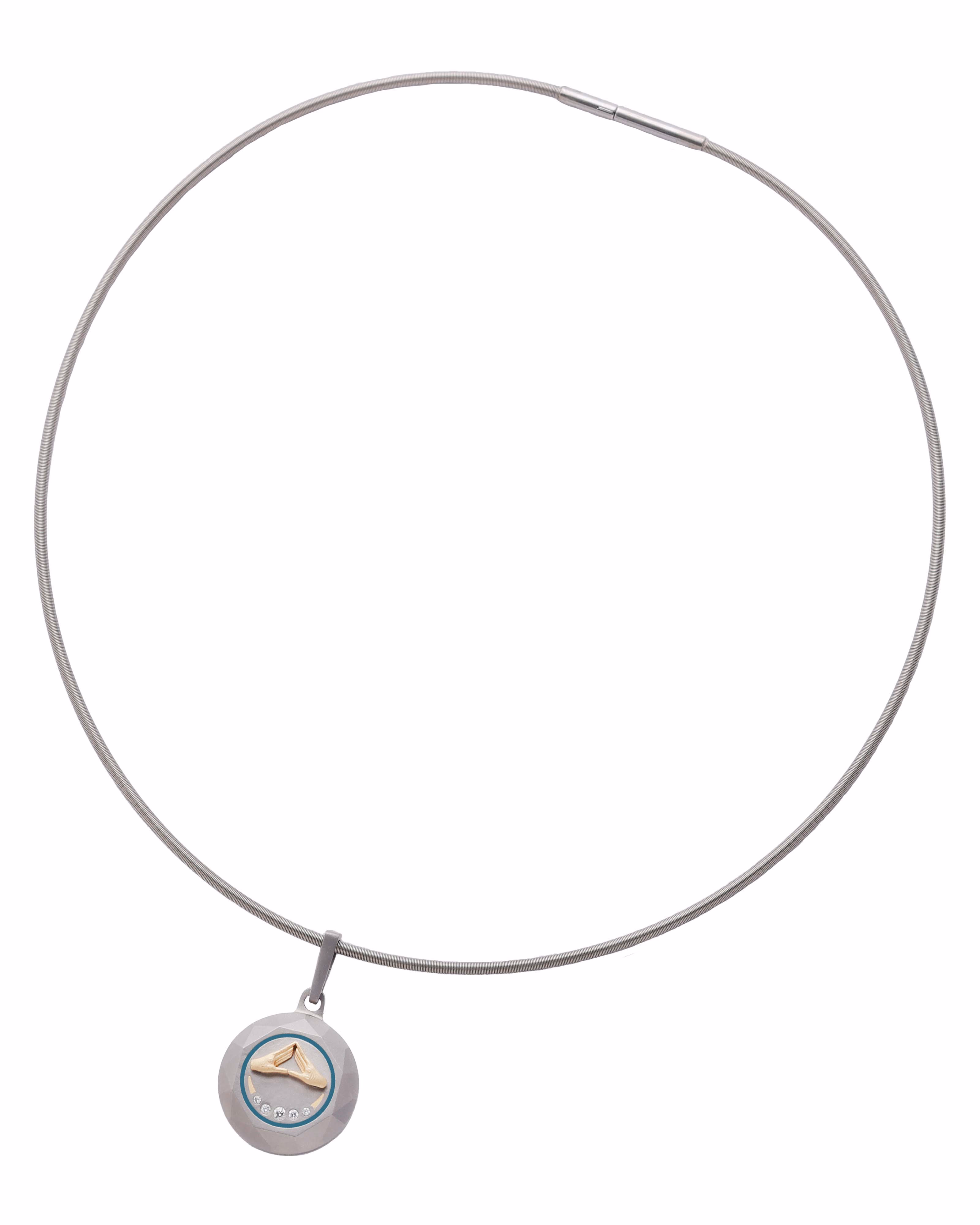 Unisex Silver Titanium Pendant with Matte Finish