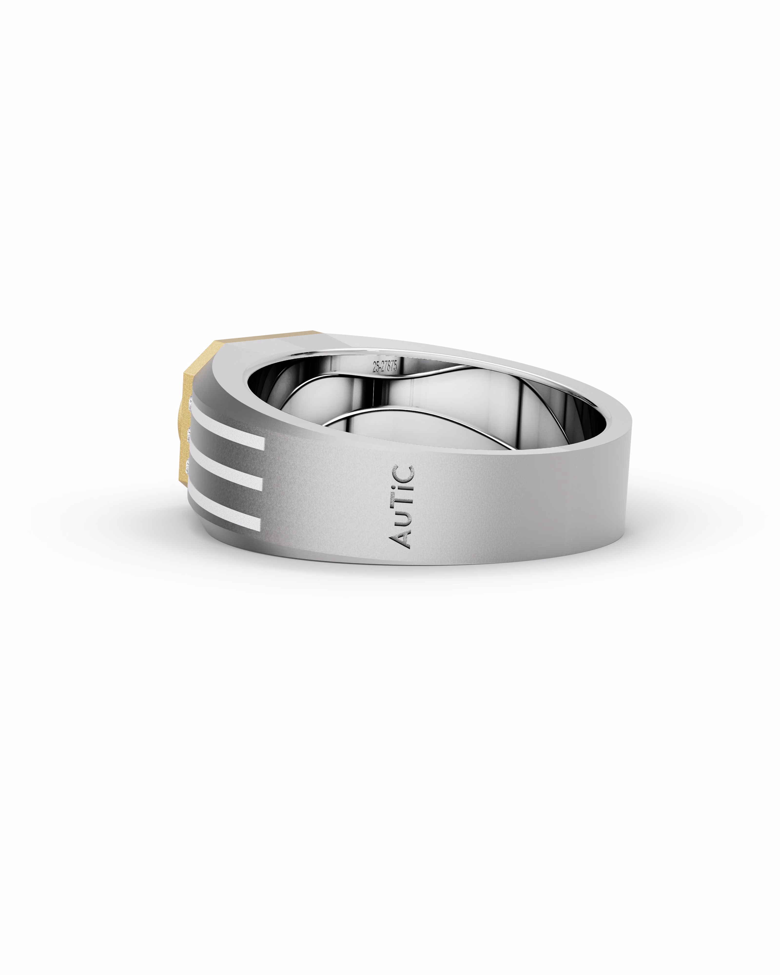 Men's Silver Titanium Ring with Matte Finish