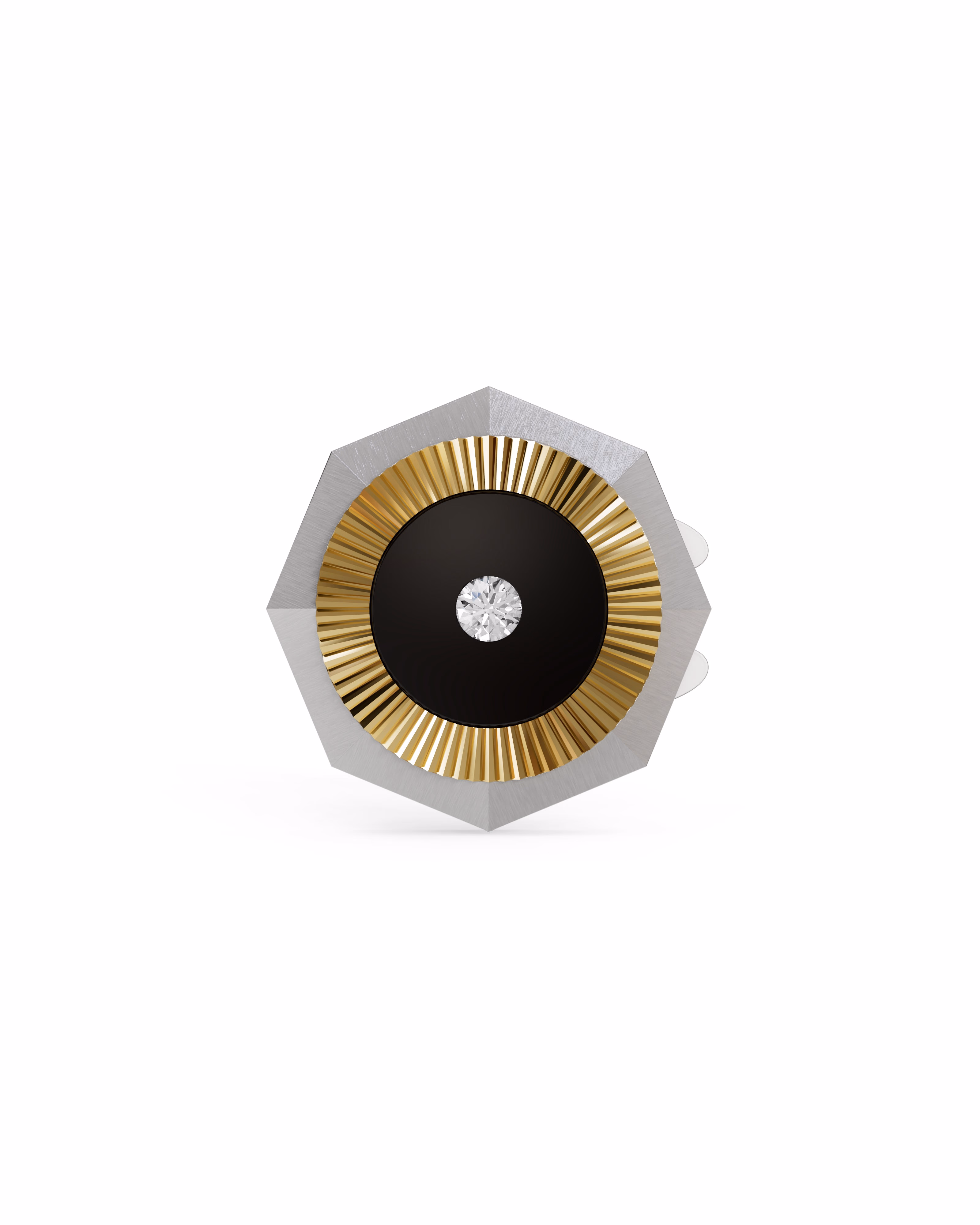 Men's  Silver Titanium Button Cover with Matte Finish