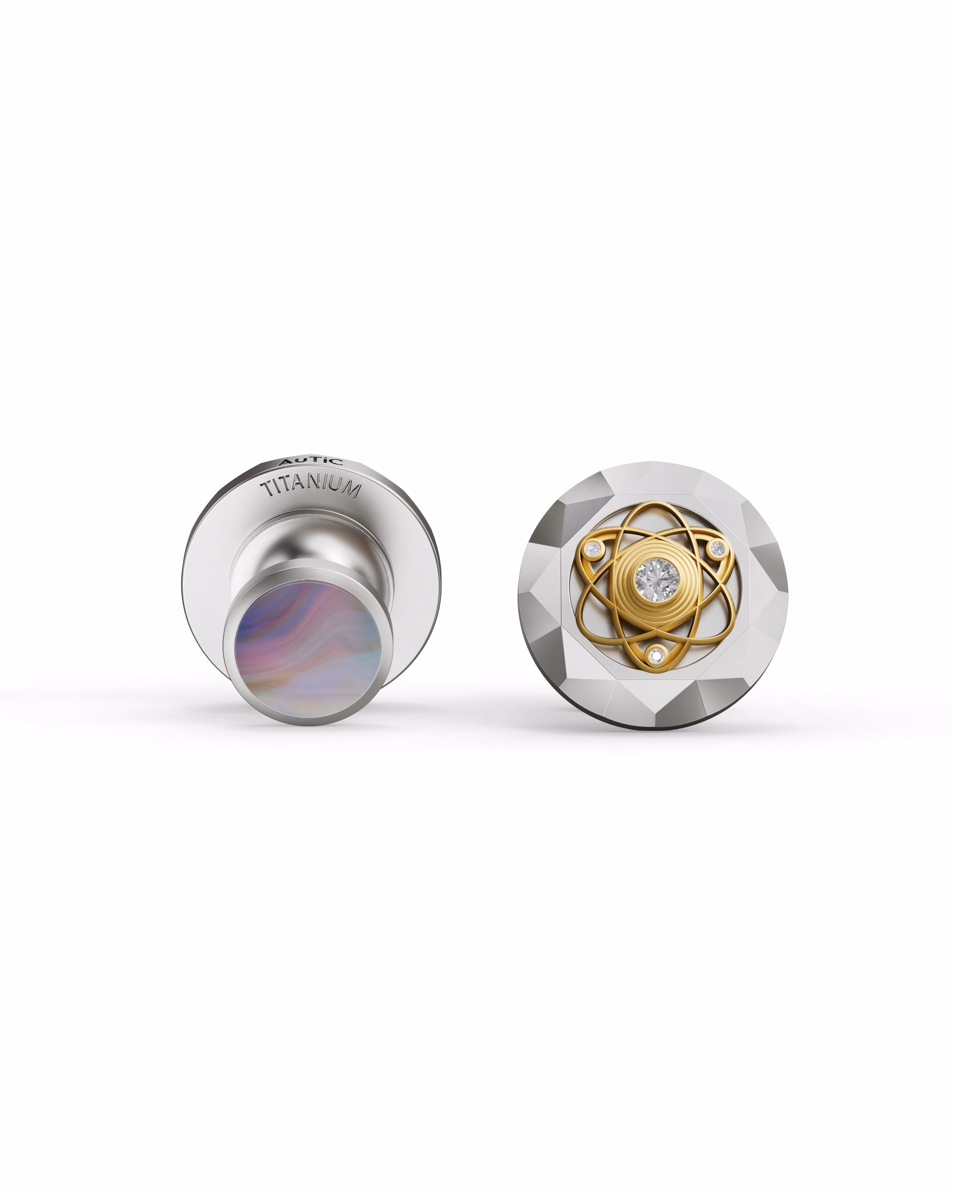 Men's Silver Titanium Cufflink with Matte Finish