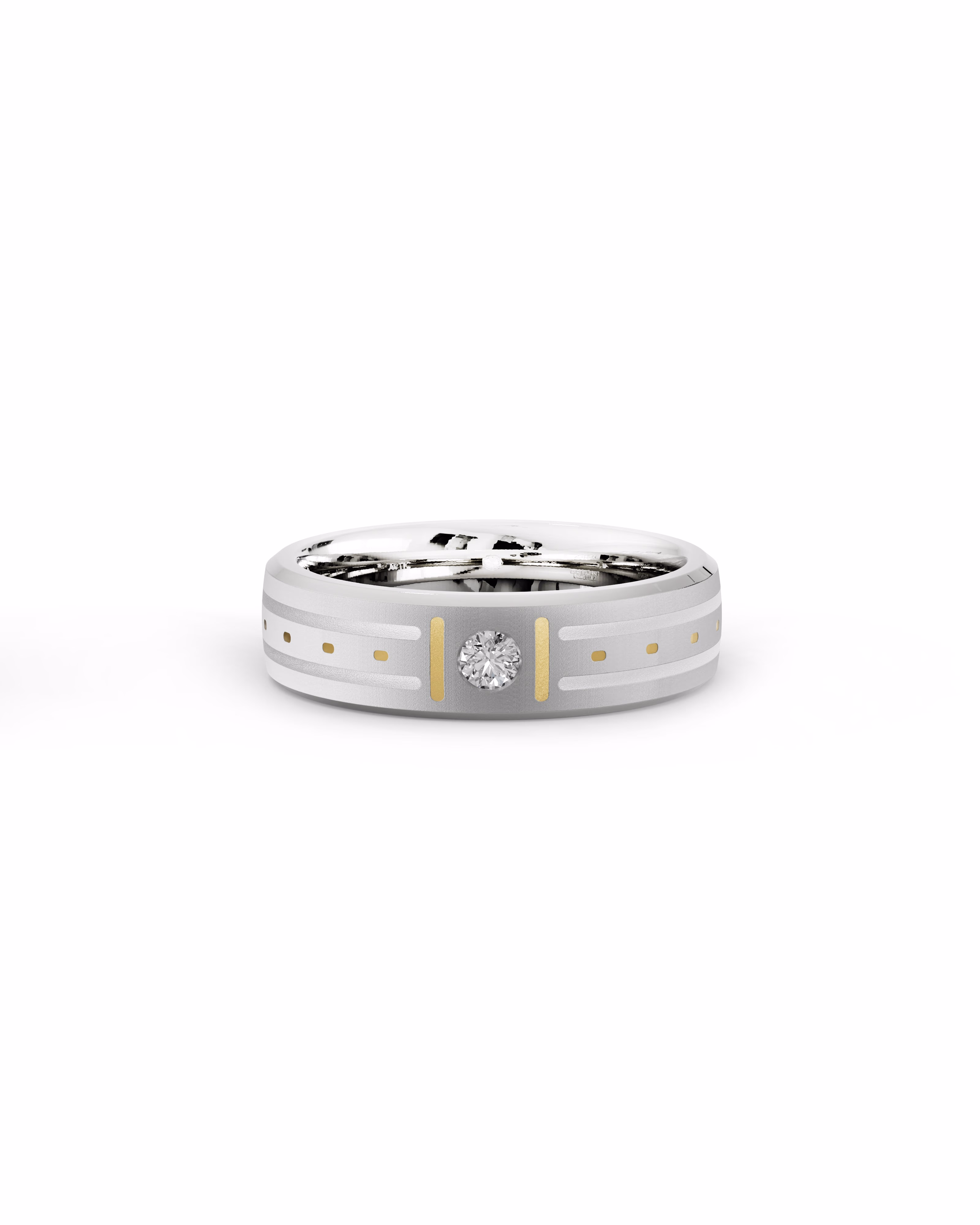 Mens's Silver Titanium Ring with Matte Finish