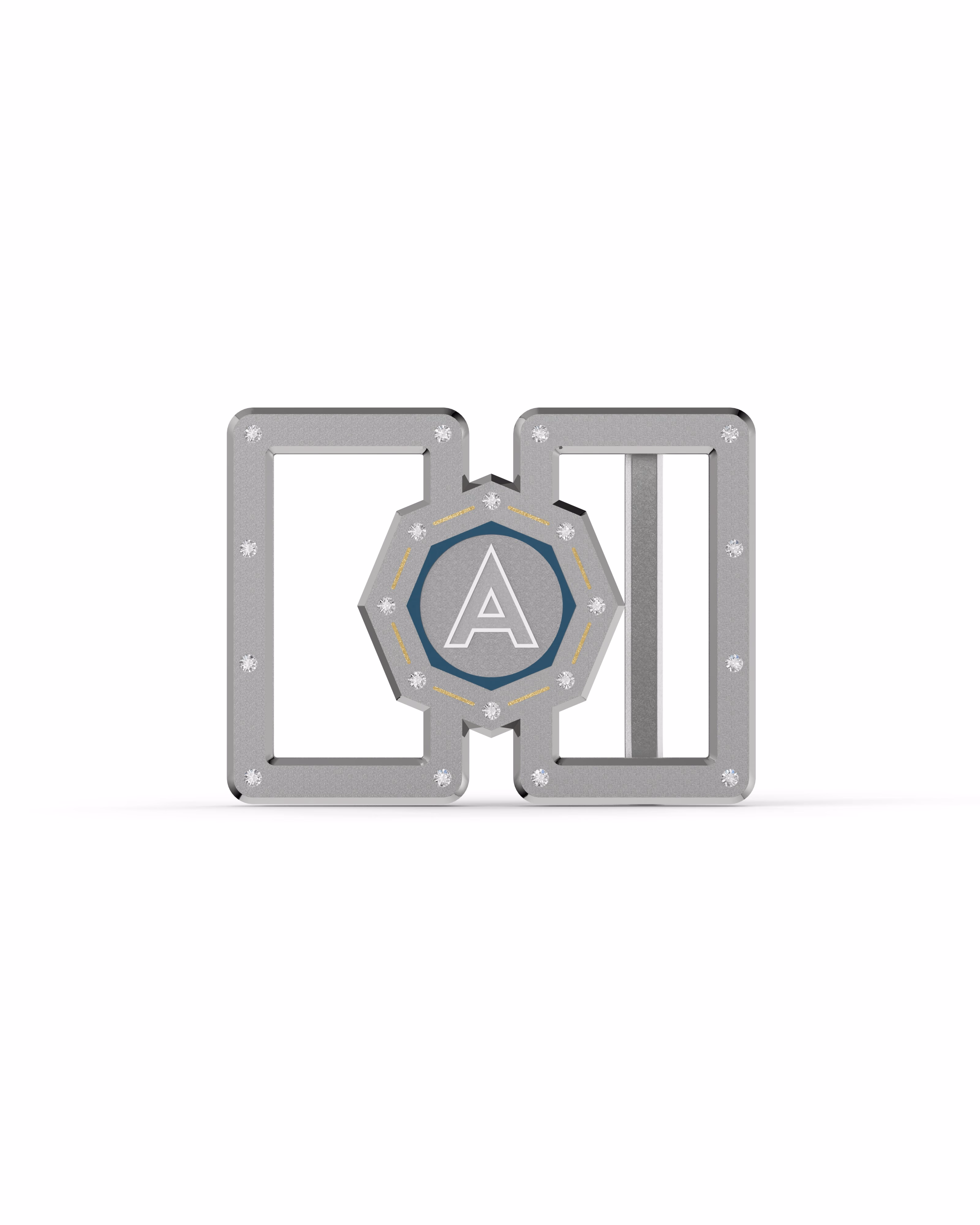 Men's Silver Titanium Belt Buckle with Matte Finish