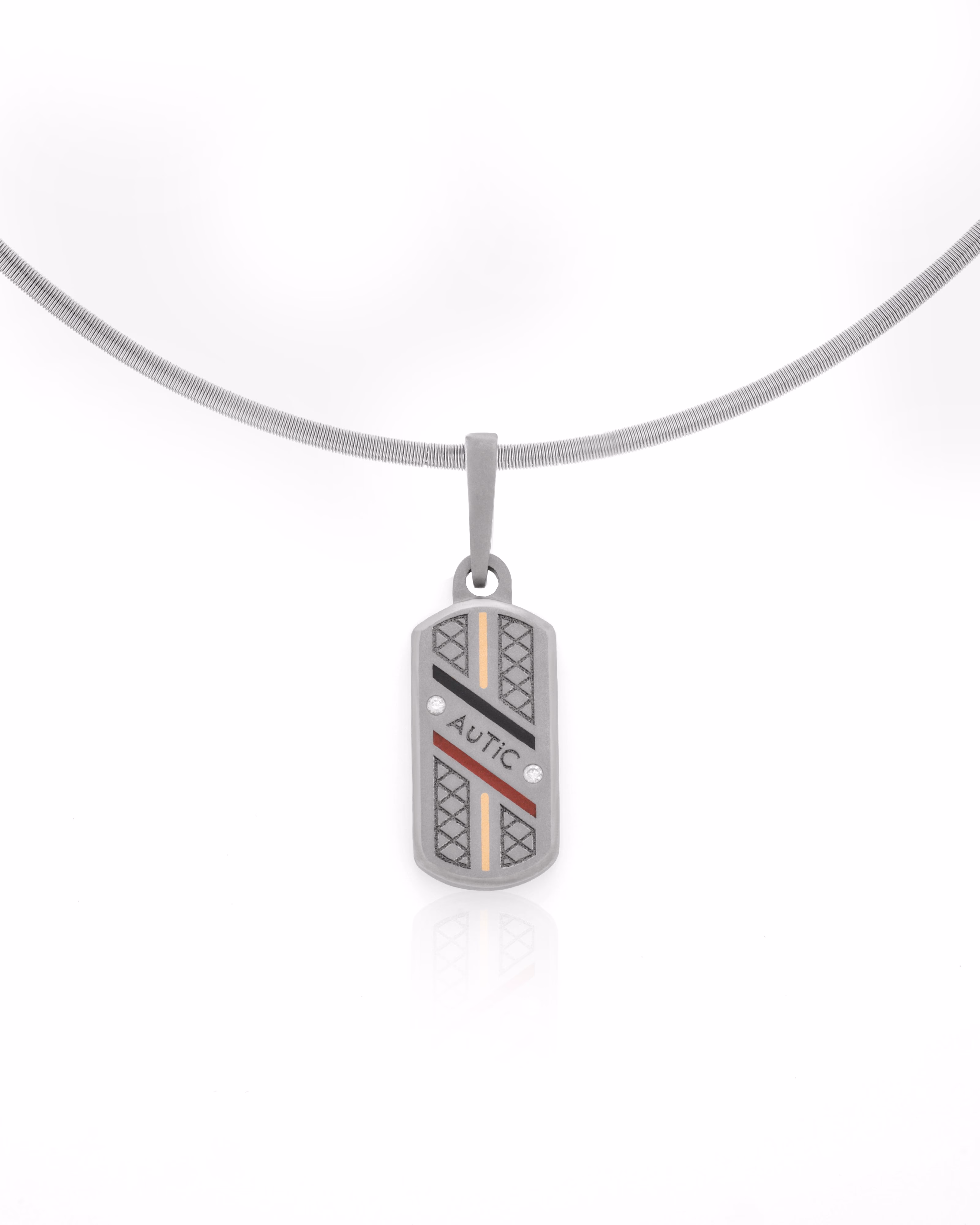 Mens's Silver Titanium Pendant with Matte Finish