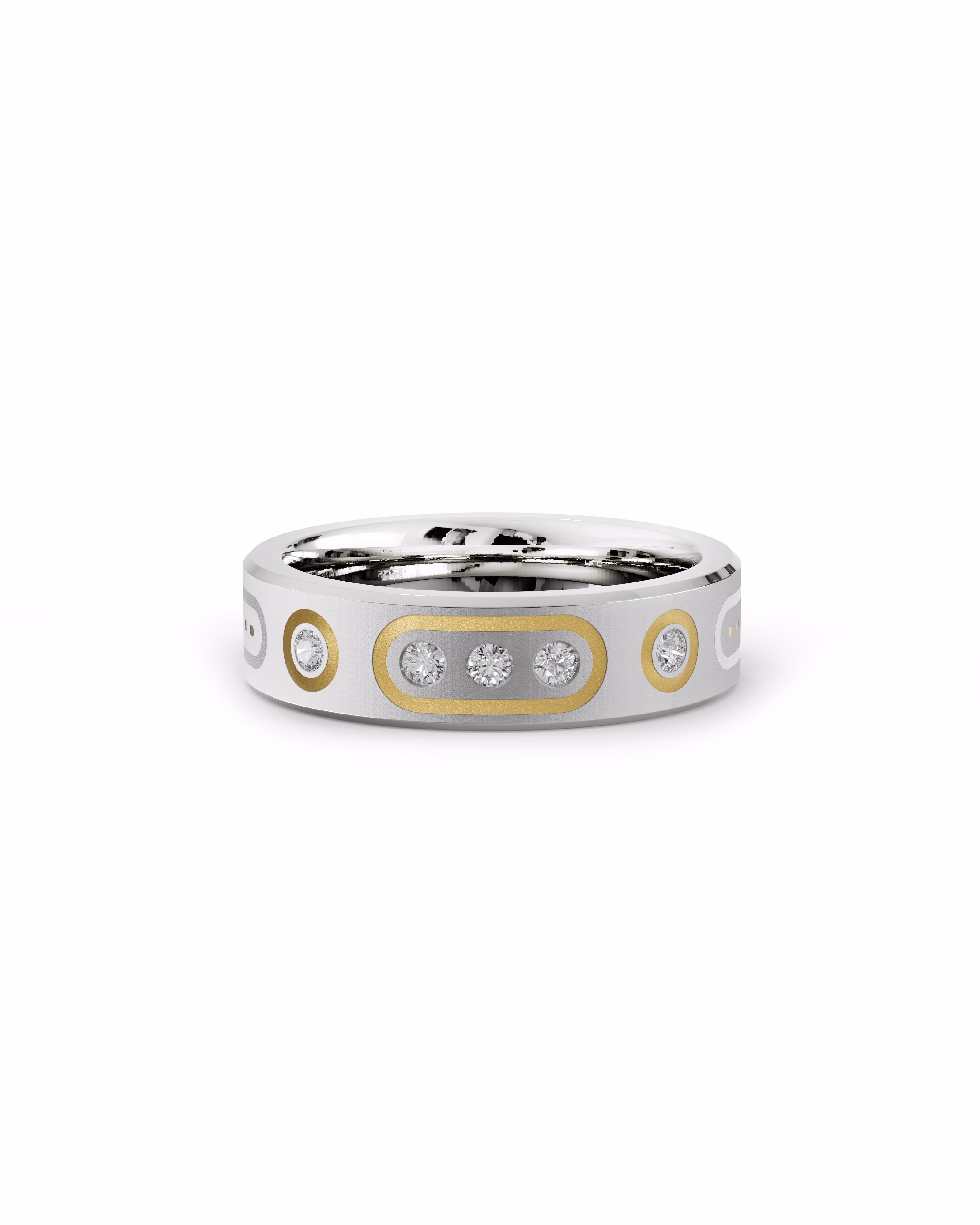 Mens's Silver Titanium Ring with Matte Finish