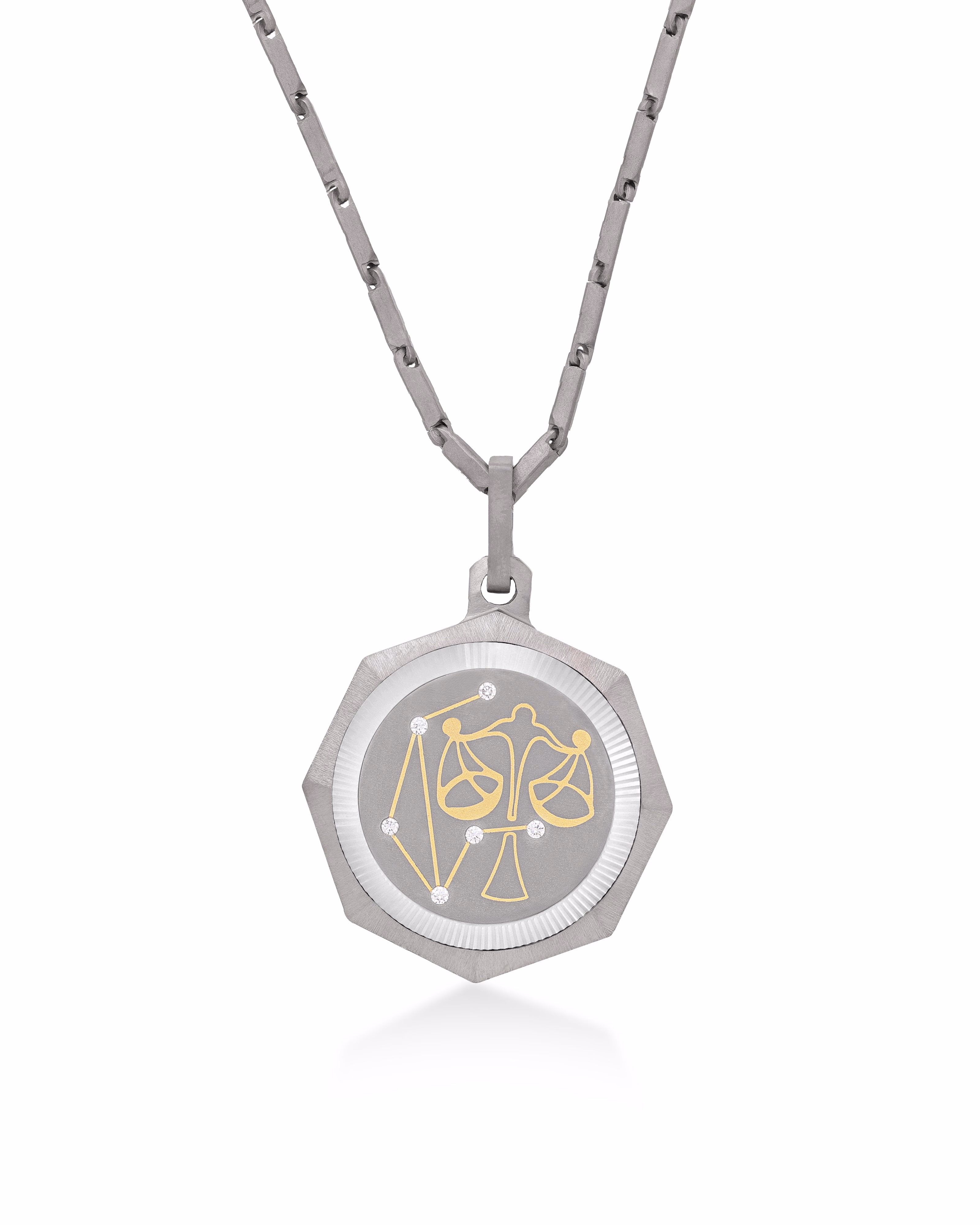 Libra – Titanium Zodiac Pendant.