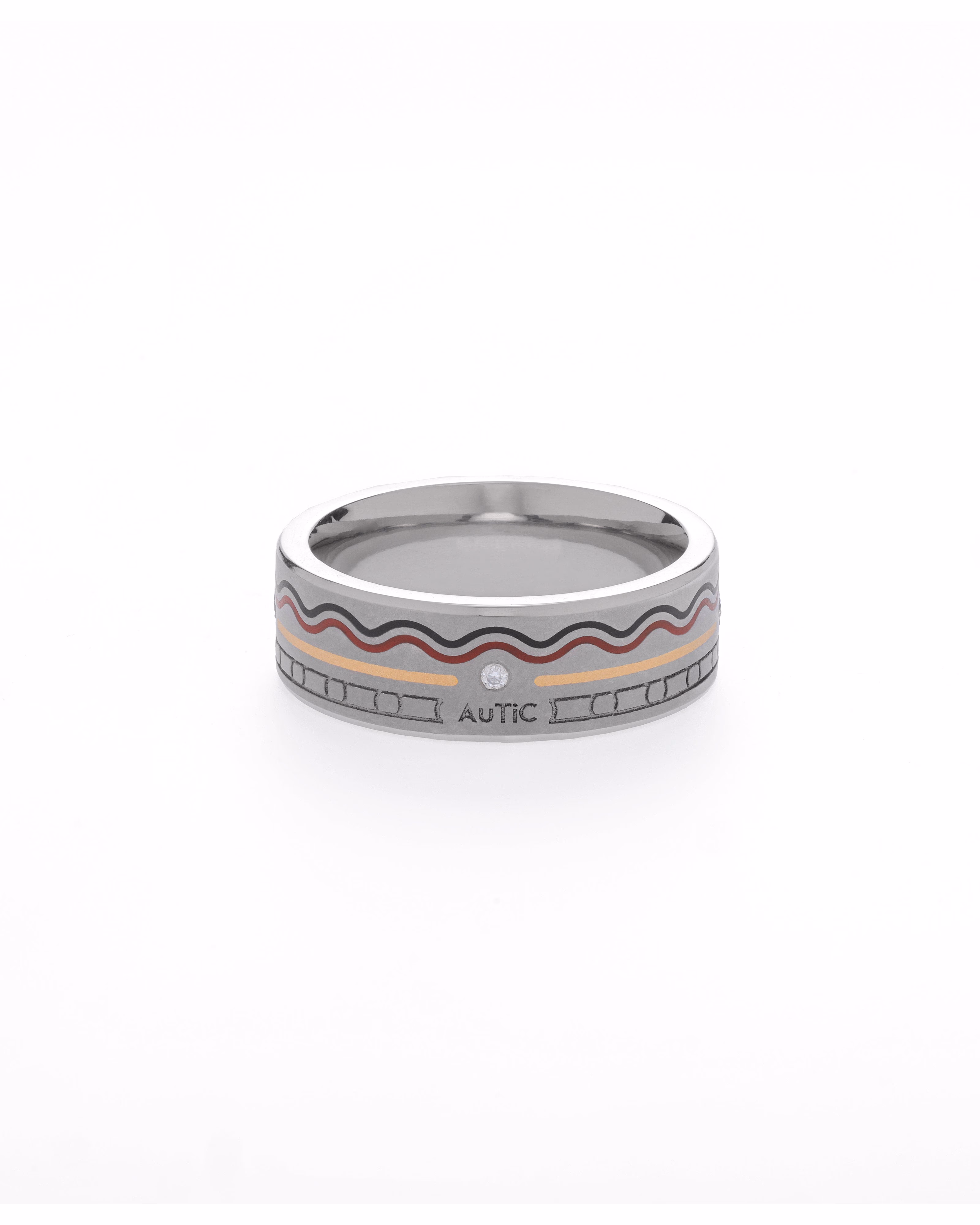 Mens's Silver Titanium Ring with Matte Finish