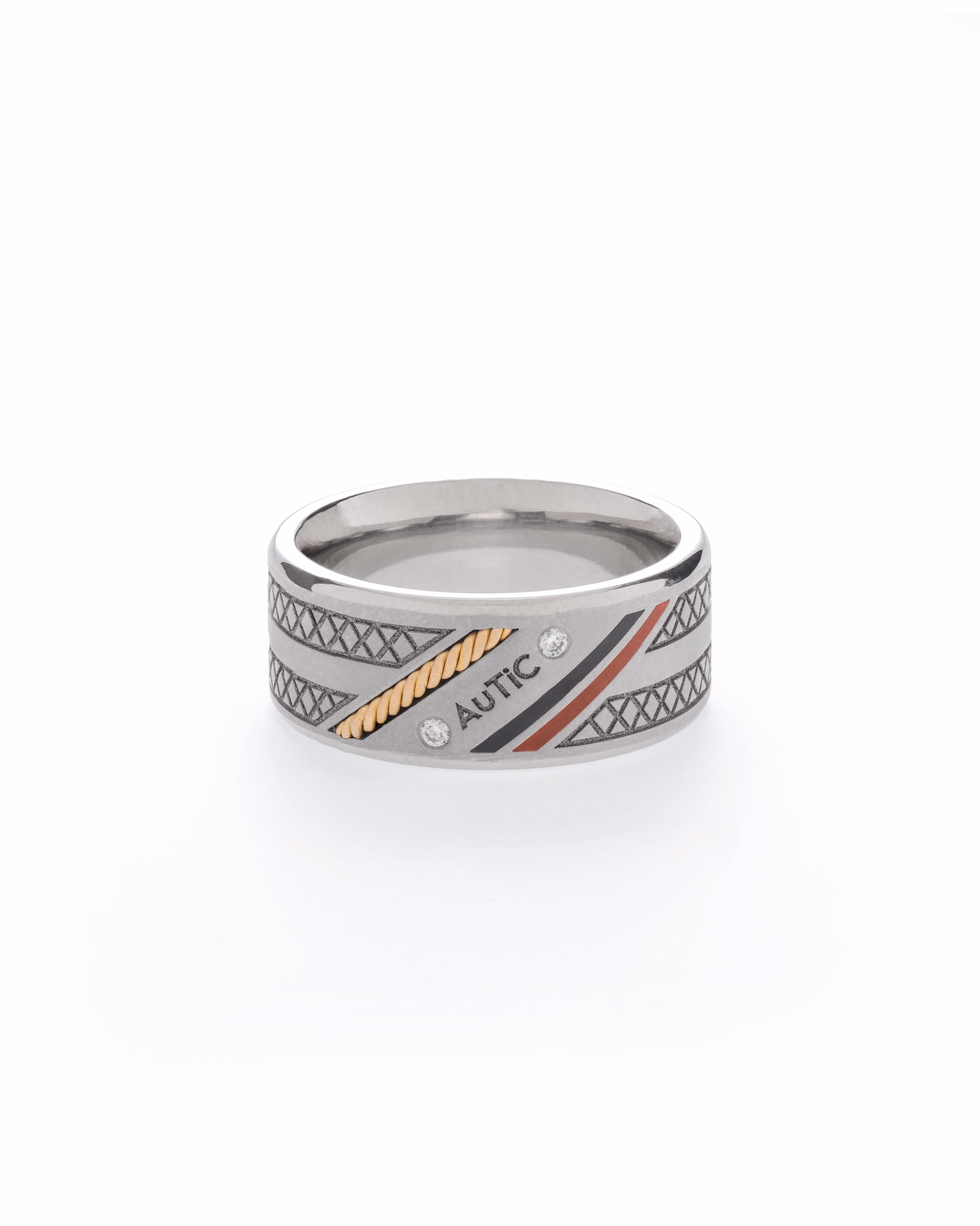 Mens's Silver Titanium Ring with Matte Finish