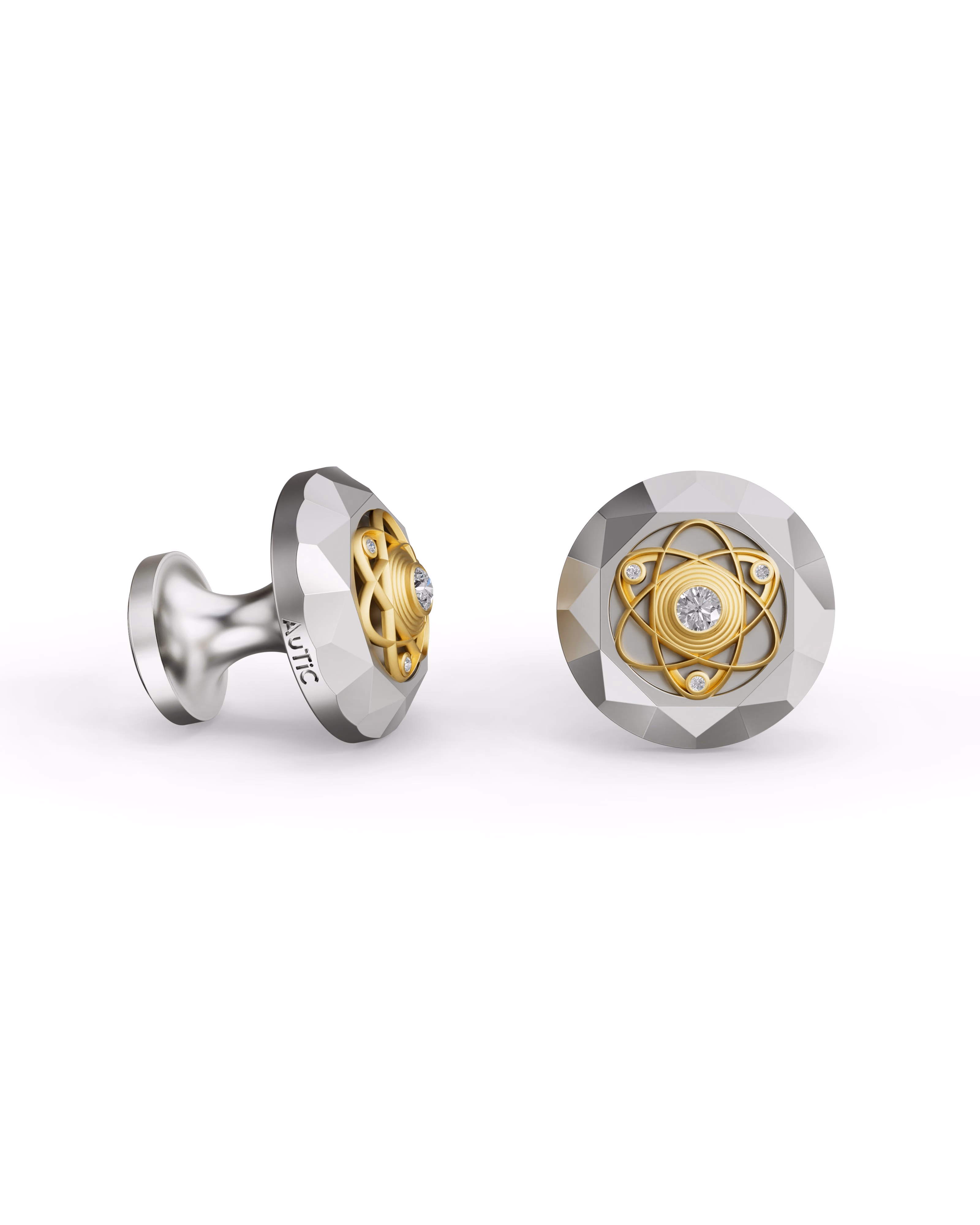 Men's Silver Titanium Cufflink with Matte Finish