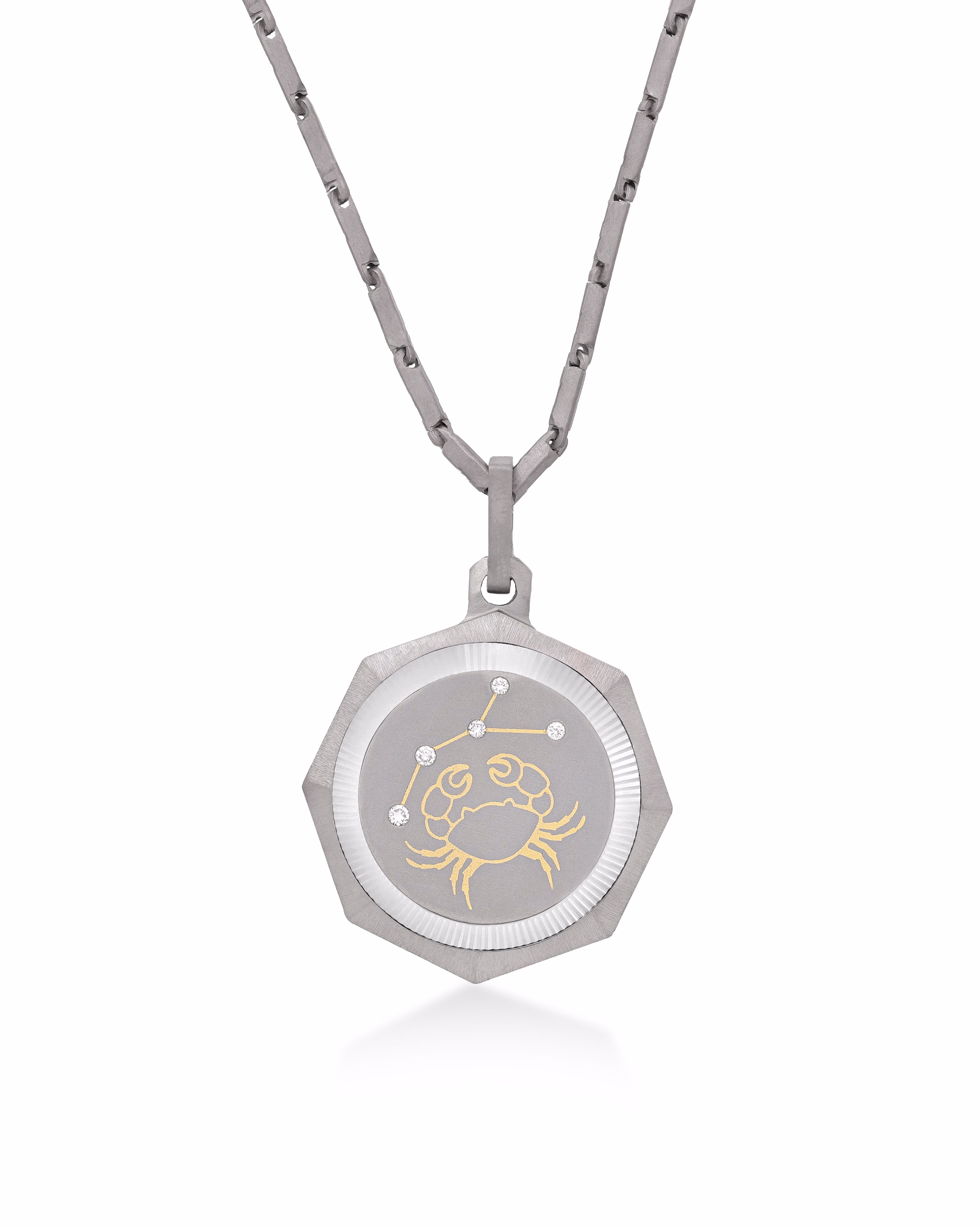 Cancer – Titanium Zodiac Pendant.