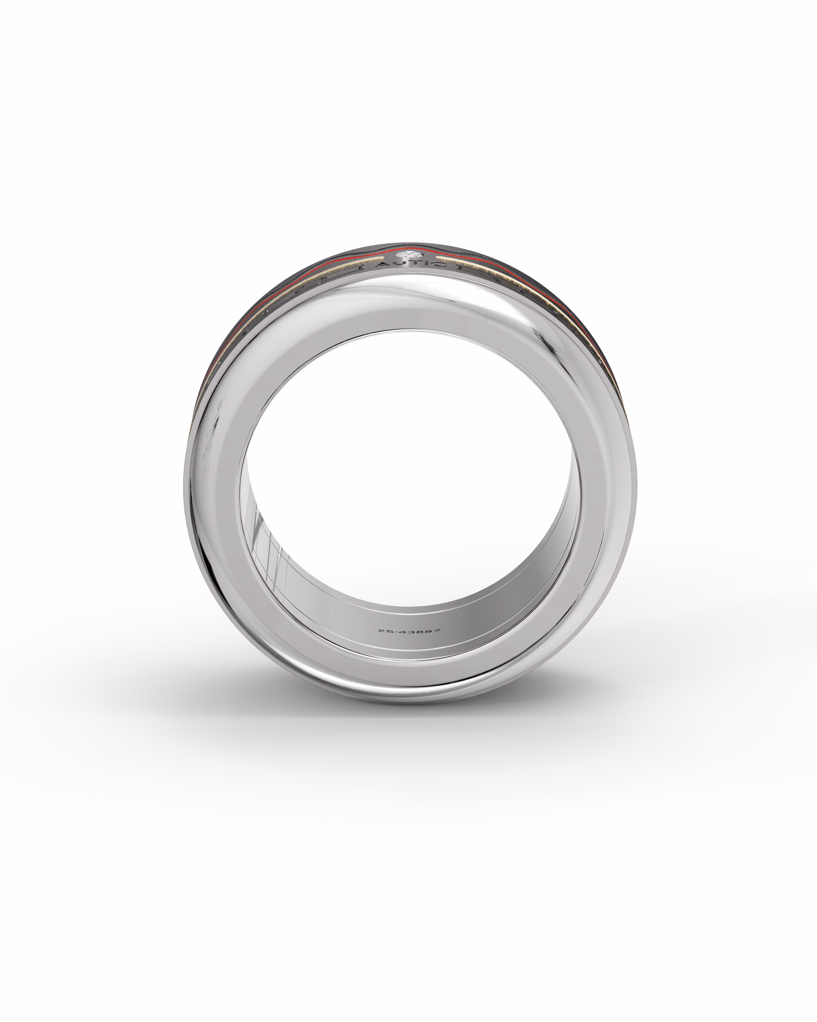 Mens's Silver Titanium Ring with Matte Finish
