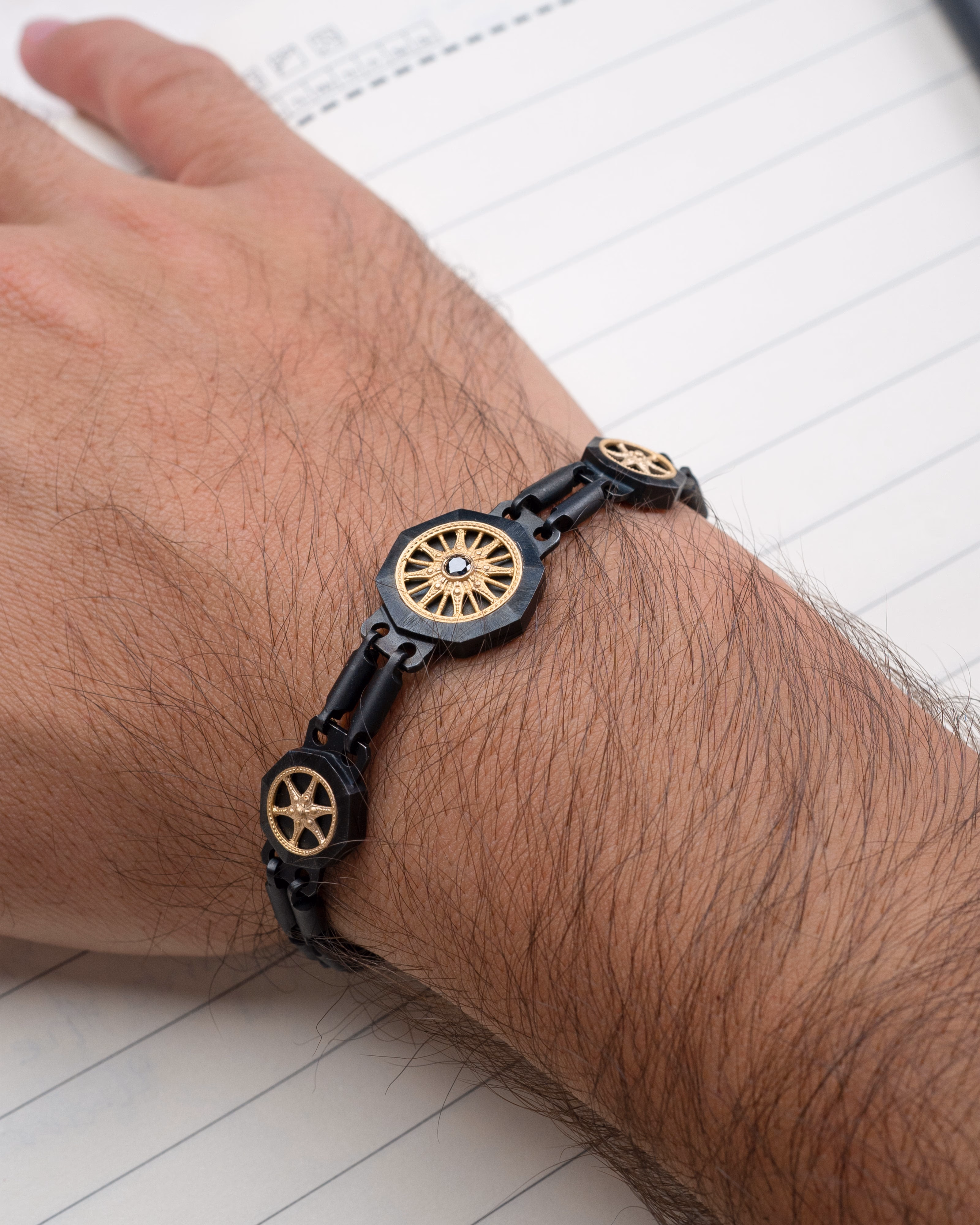 Men's  Black  Titanium Bracelet with Matte Finish