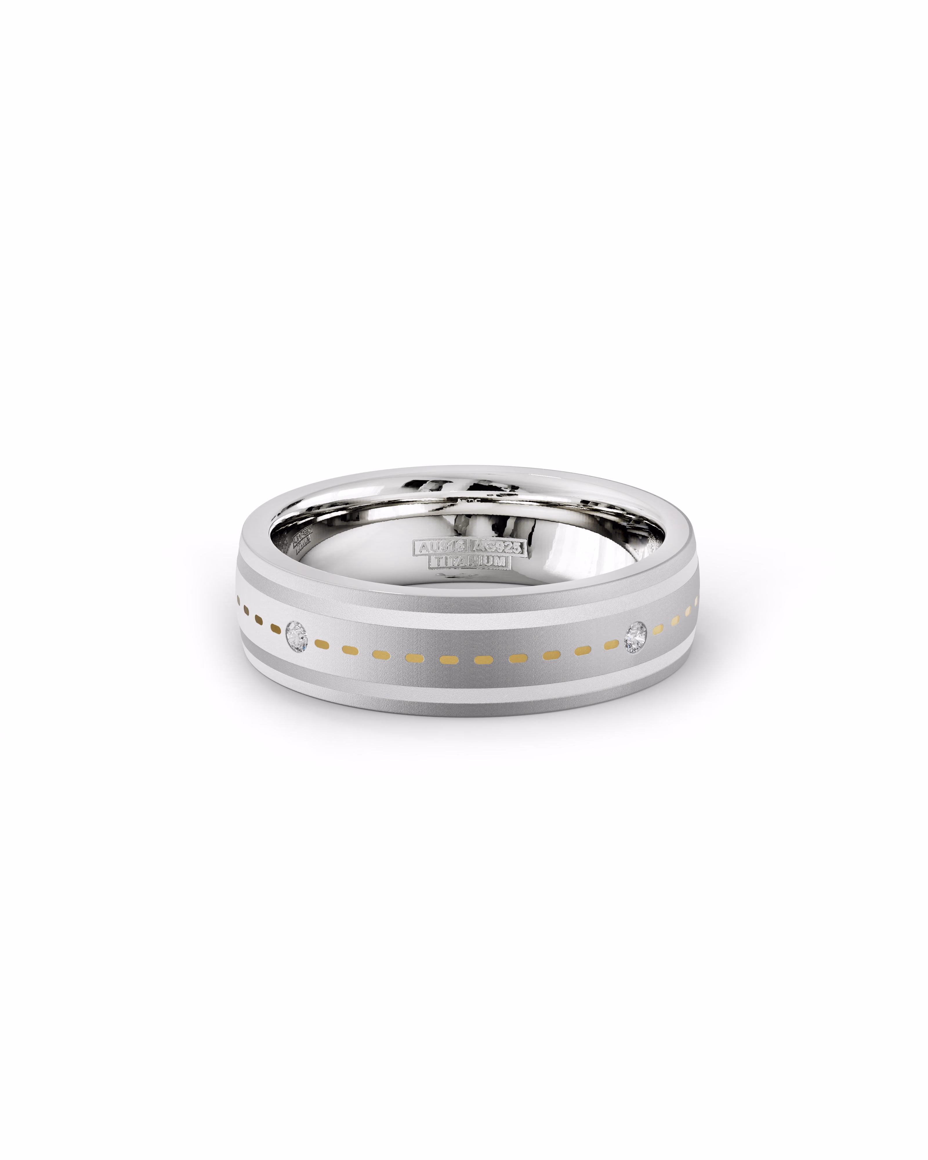 Mens's Silver Titanium Ring with Matte Finishv