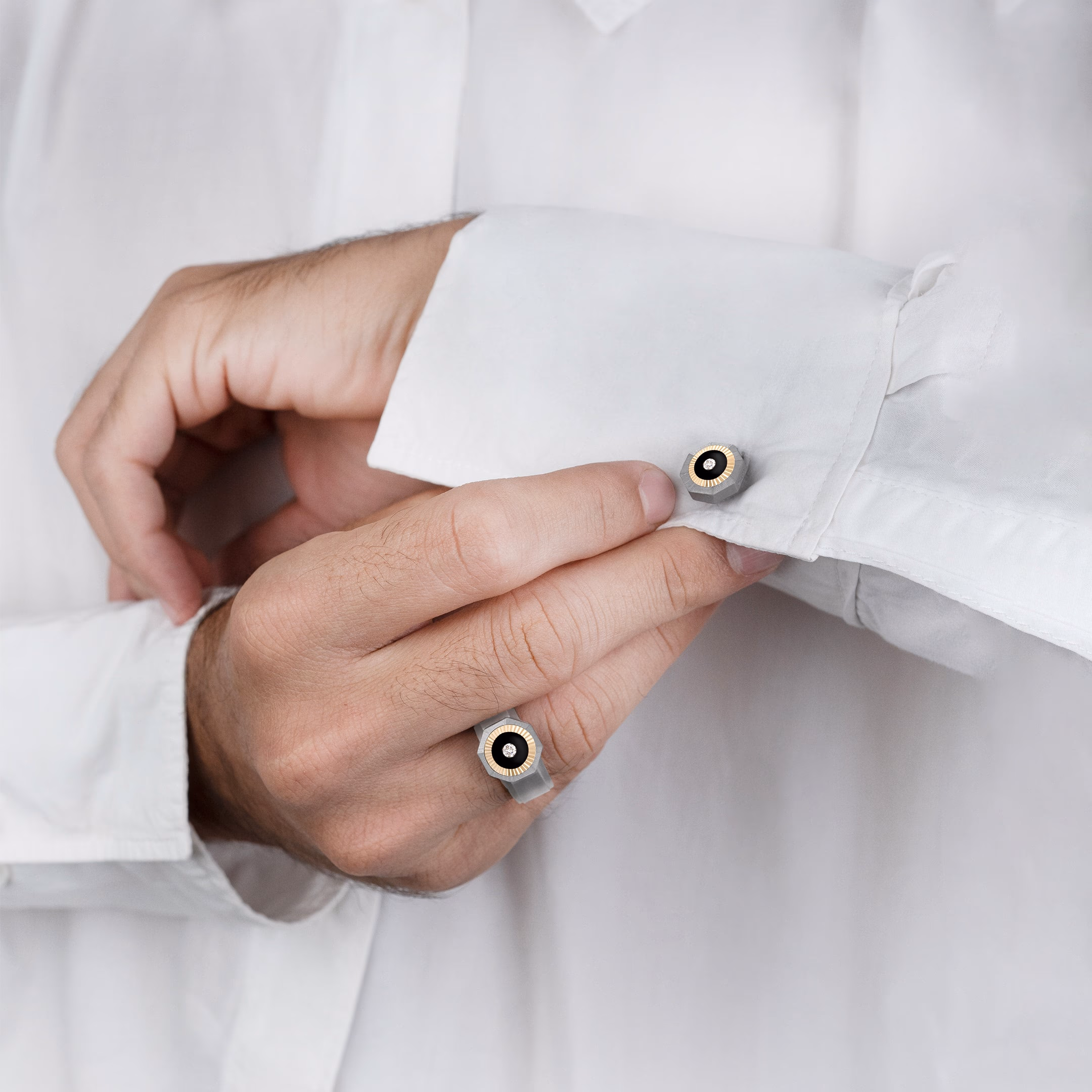 Aura Cufflinks, worn everyday