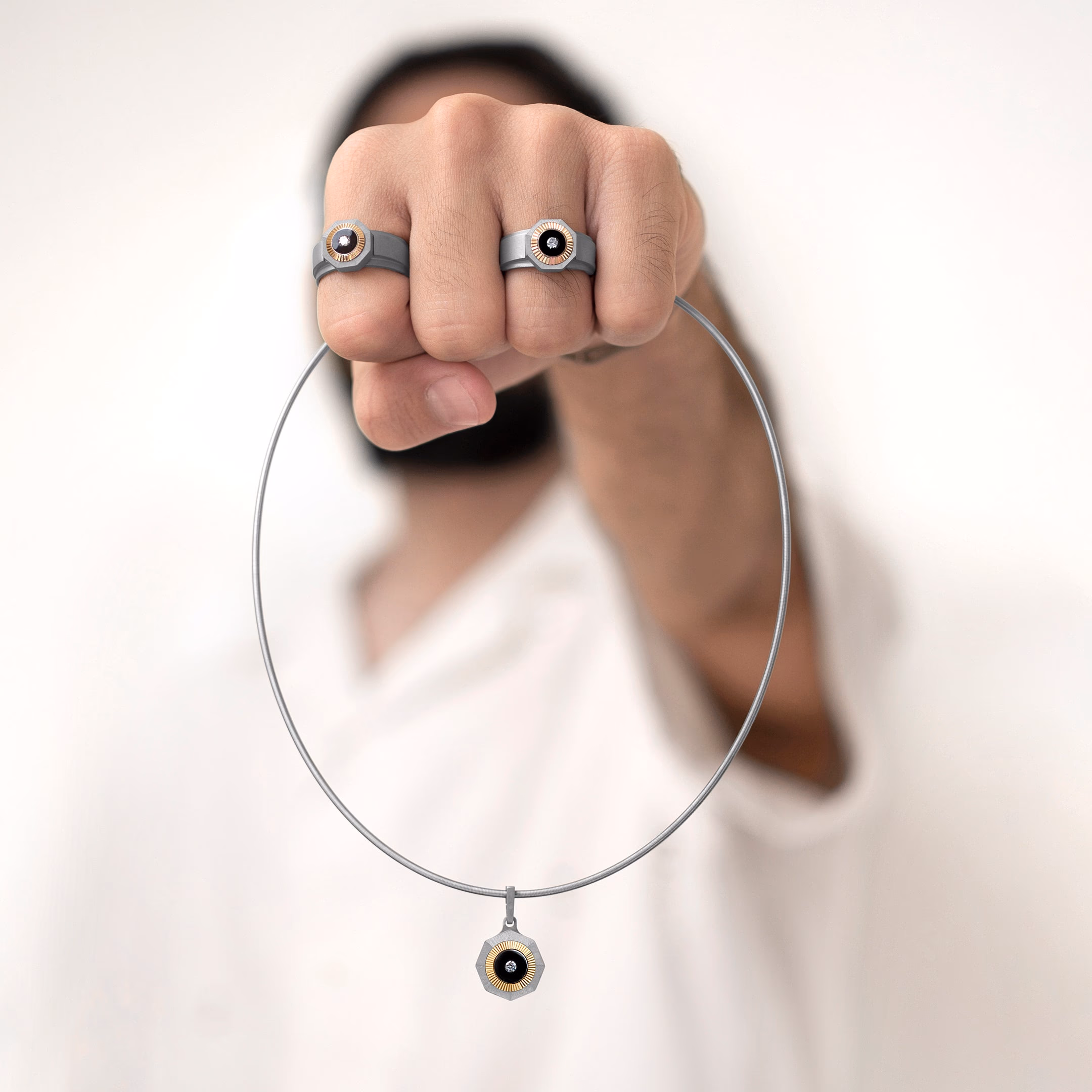 Aura Ring and Pendant, close detail