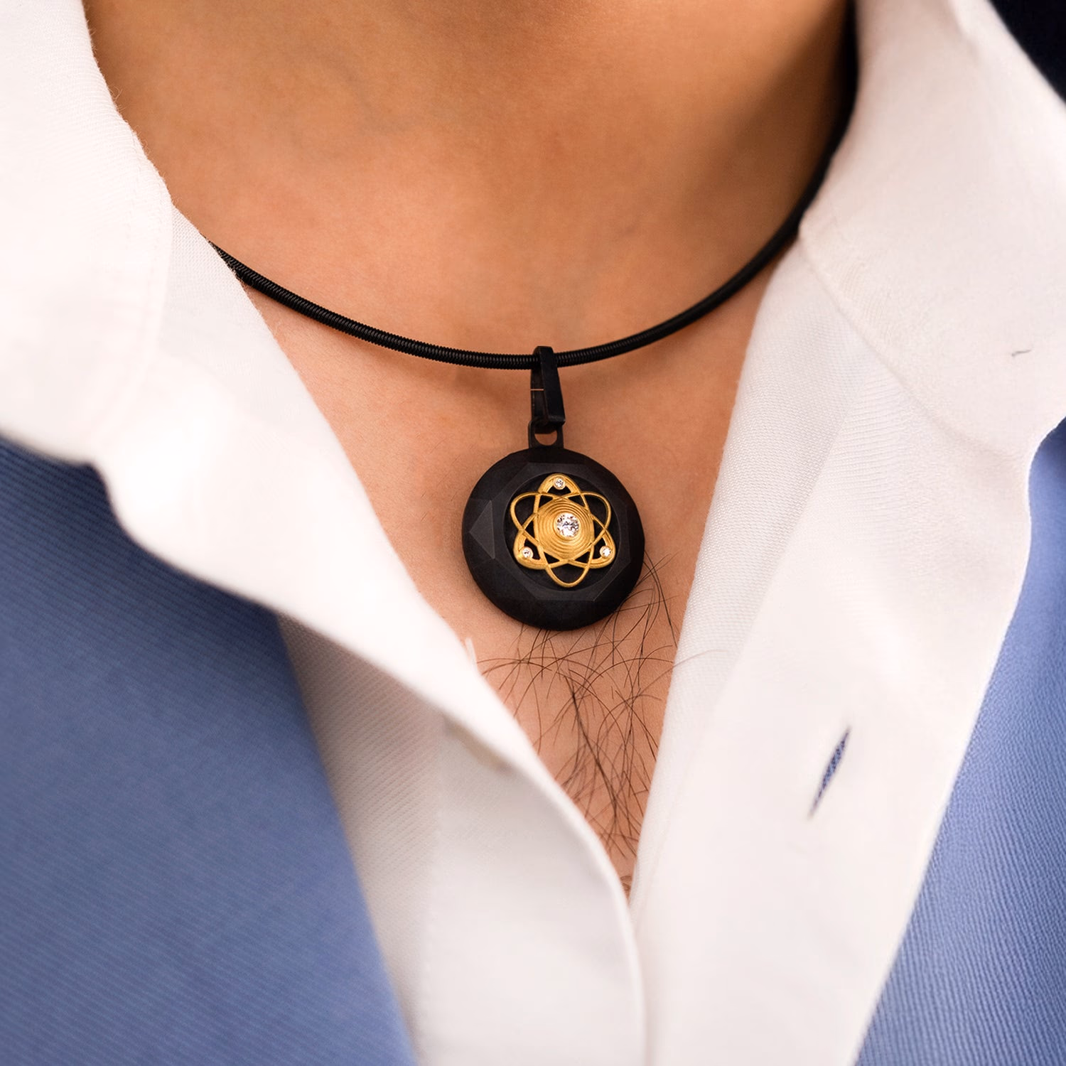 Atom pendant, worn everyday