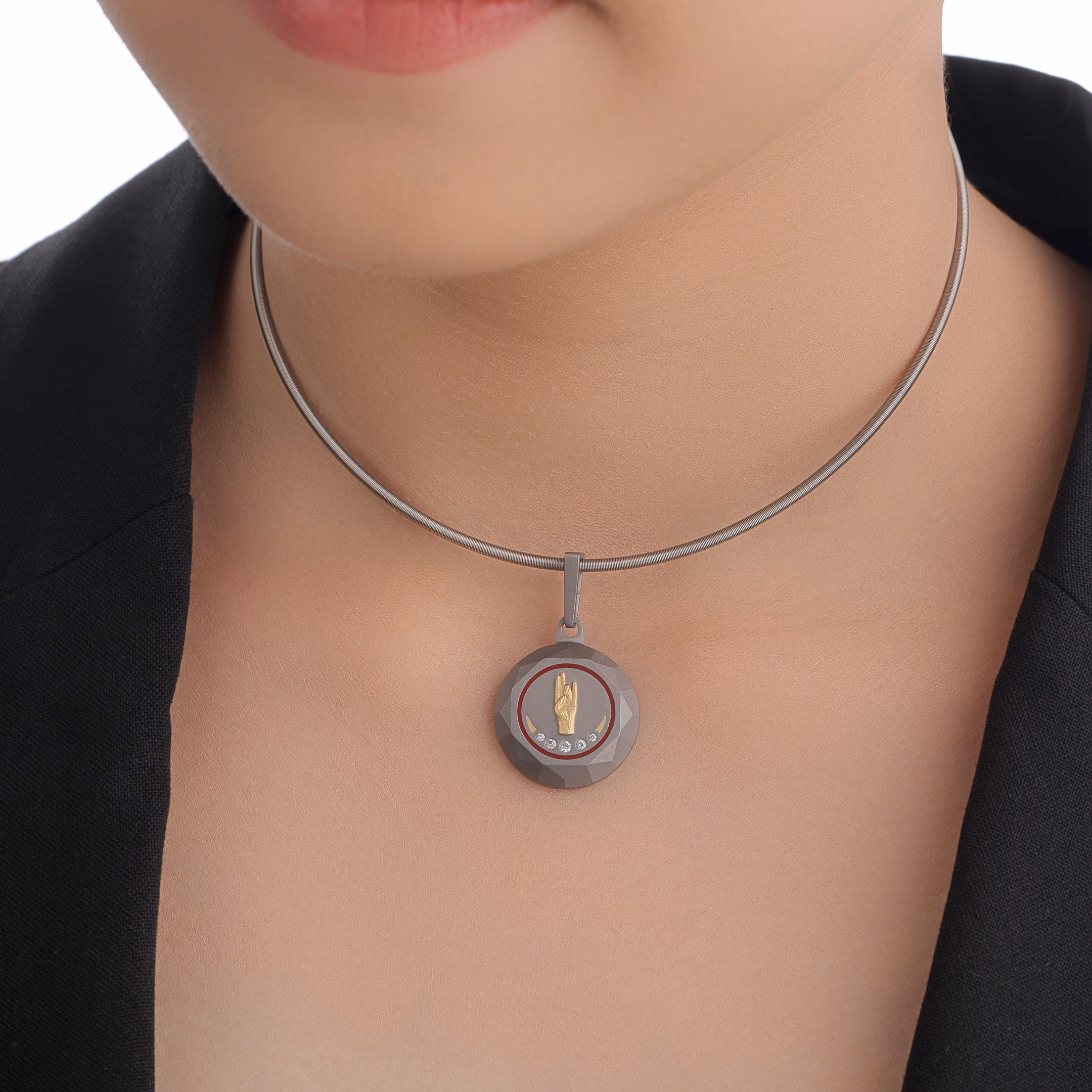 Agni Mudra pendant, worn everyday