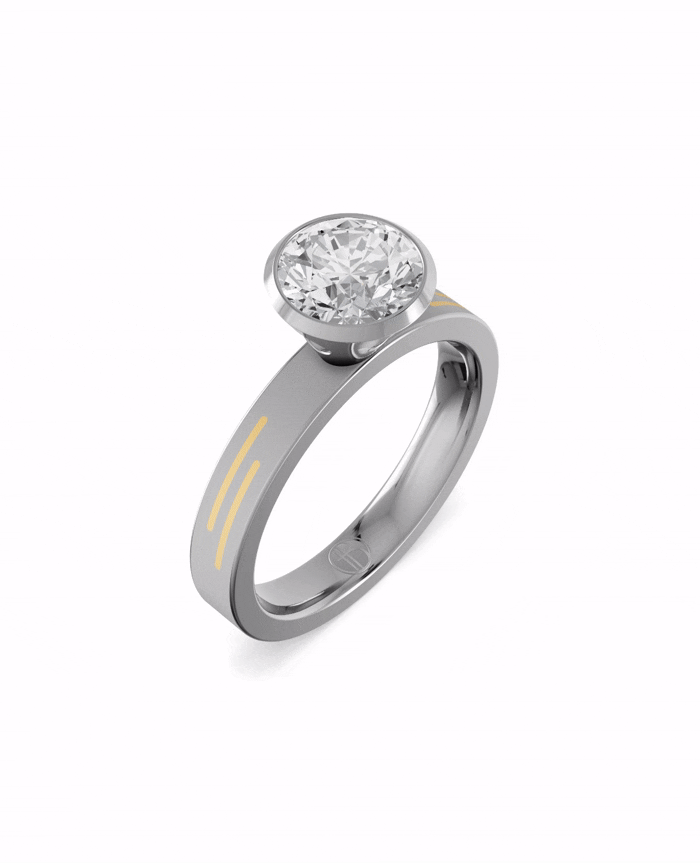 Substance Rhythm Solitaire RIng by Blissed, view 2