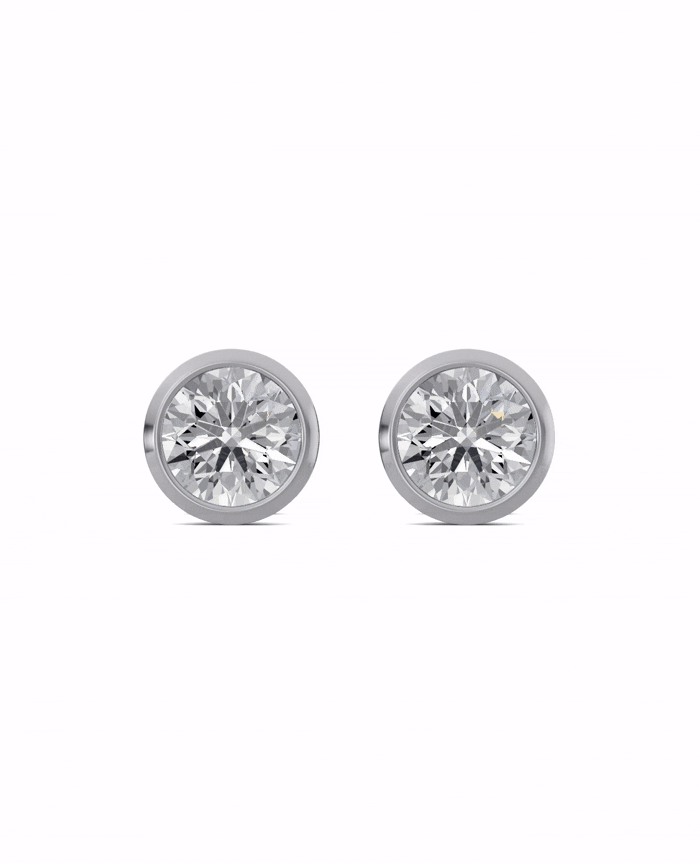 Substance 2 Carat Full Bezel Stud Earrings by Blissed, view 2