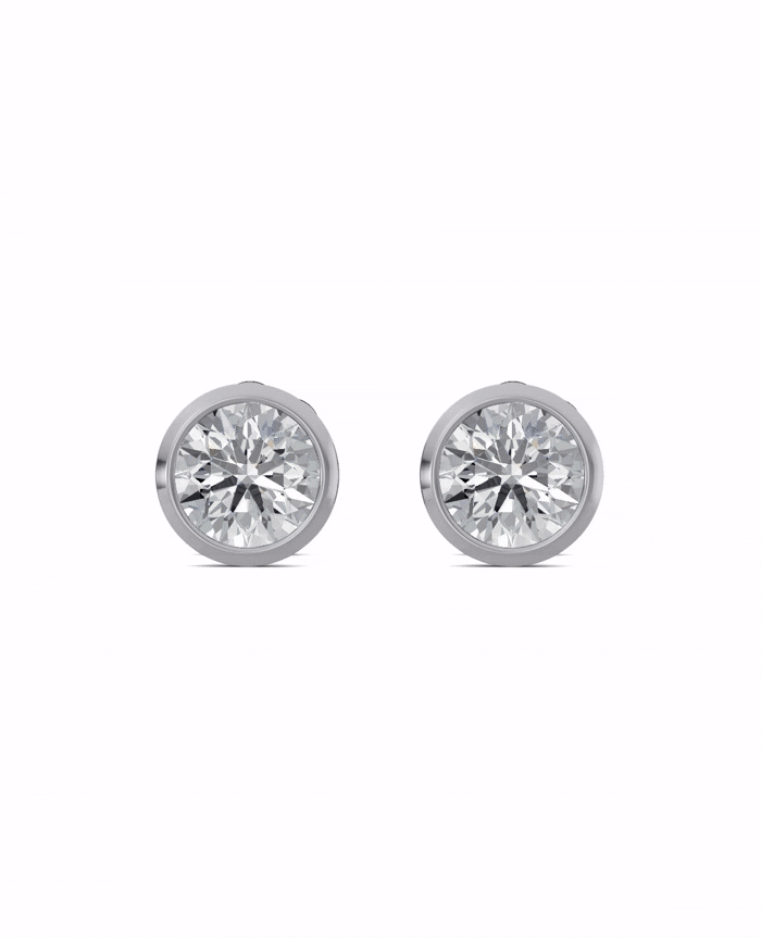 Substance 1.5 Carat Full Bezel Stud Earrings by Blissed, view 2