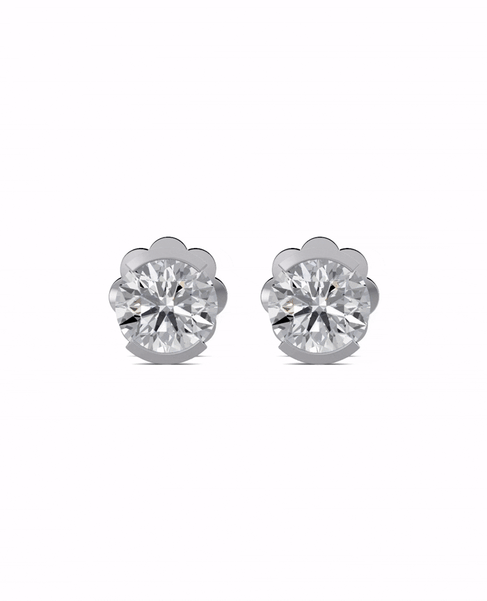 Substance 1.5 Carat Half Bezel Stud Earrings by Blissed, view 2