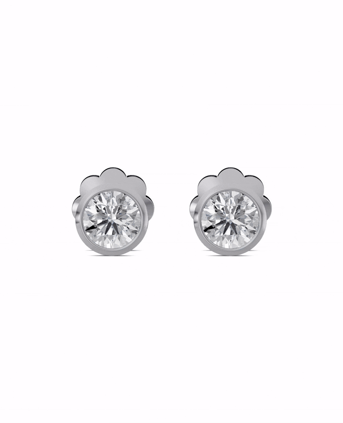 Substance 1 Carat Full Bezel Stud Earrings by Blissed, view 2