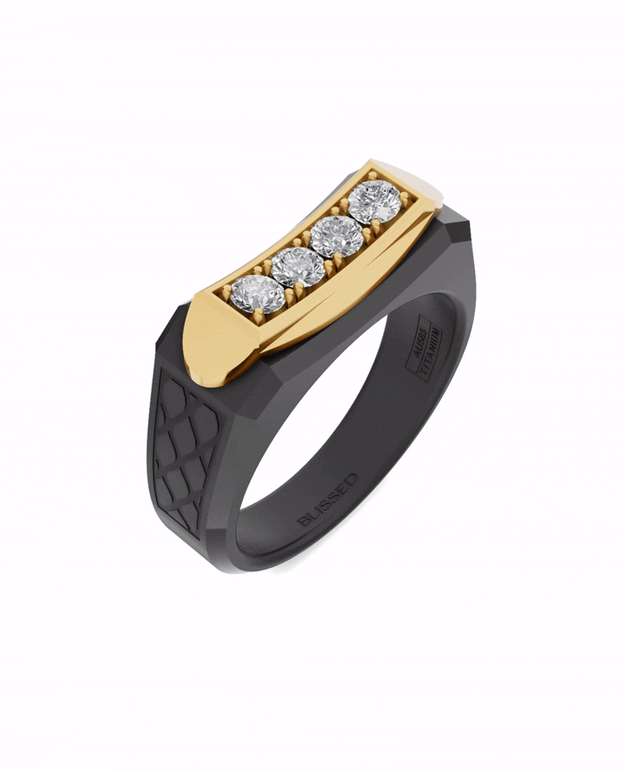 Apex Mark Titanium Ring by Blissed, view 2
