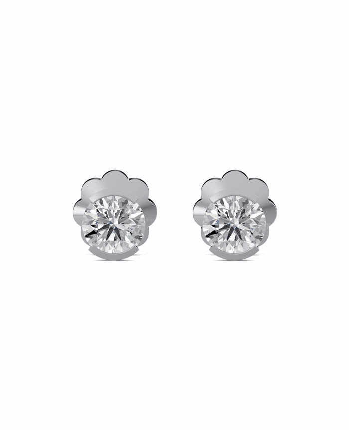 Substance 1 Carat Half Bezel Stud Earrings by Blissed, view 13
